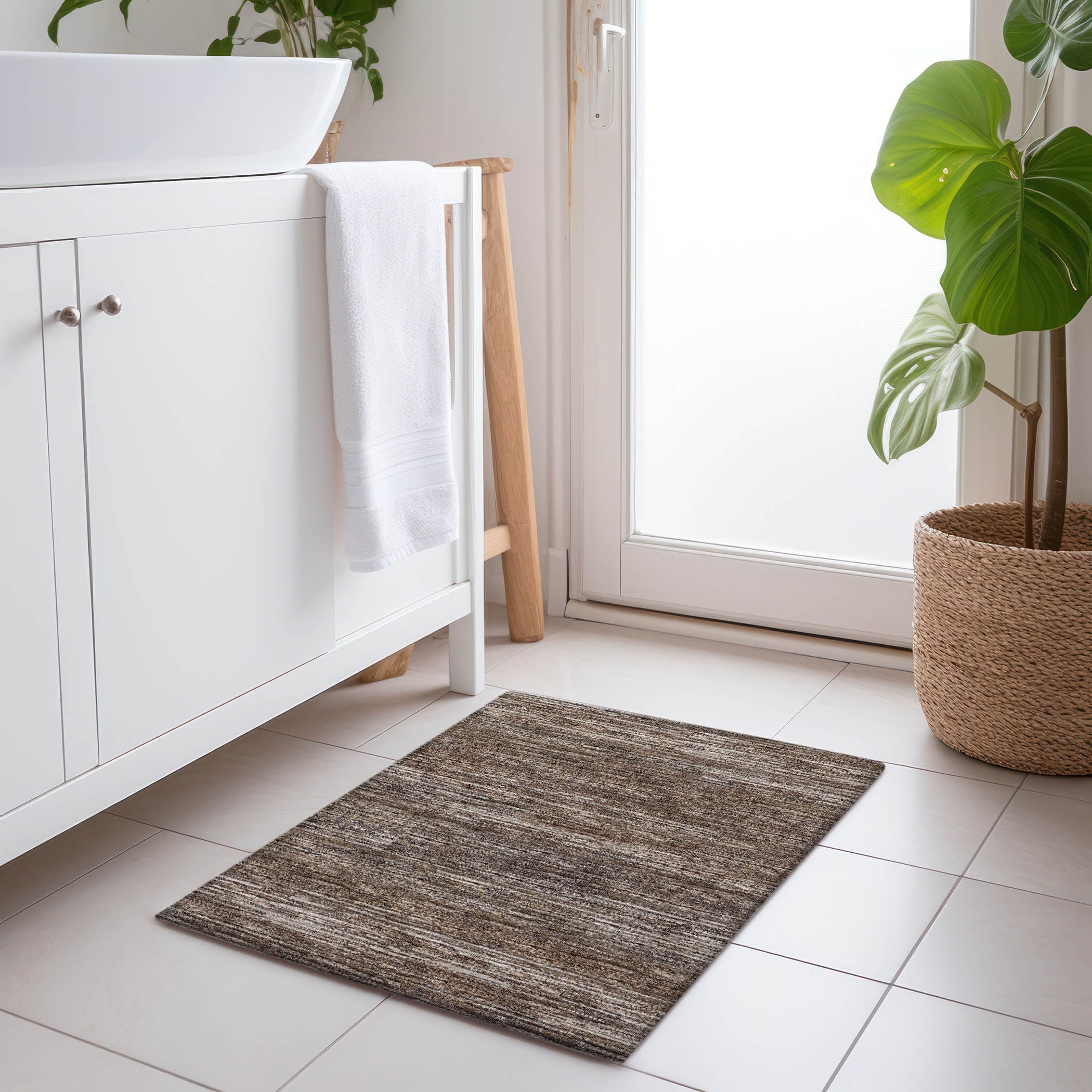 Addison Rugs AMF32BR20X30 Mayfield AMF32BR 2 x 3 (ft) Loomed Polyester Brown Rectangular Indoor Abstract Machine washable Area rug