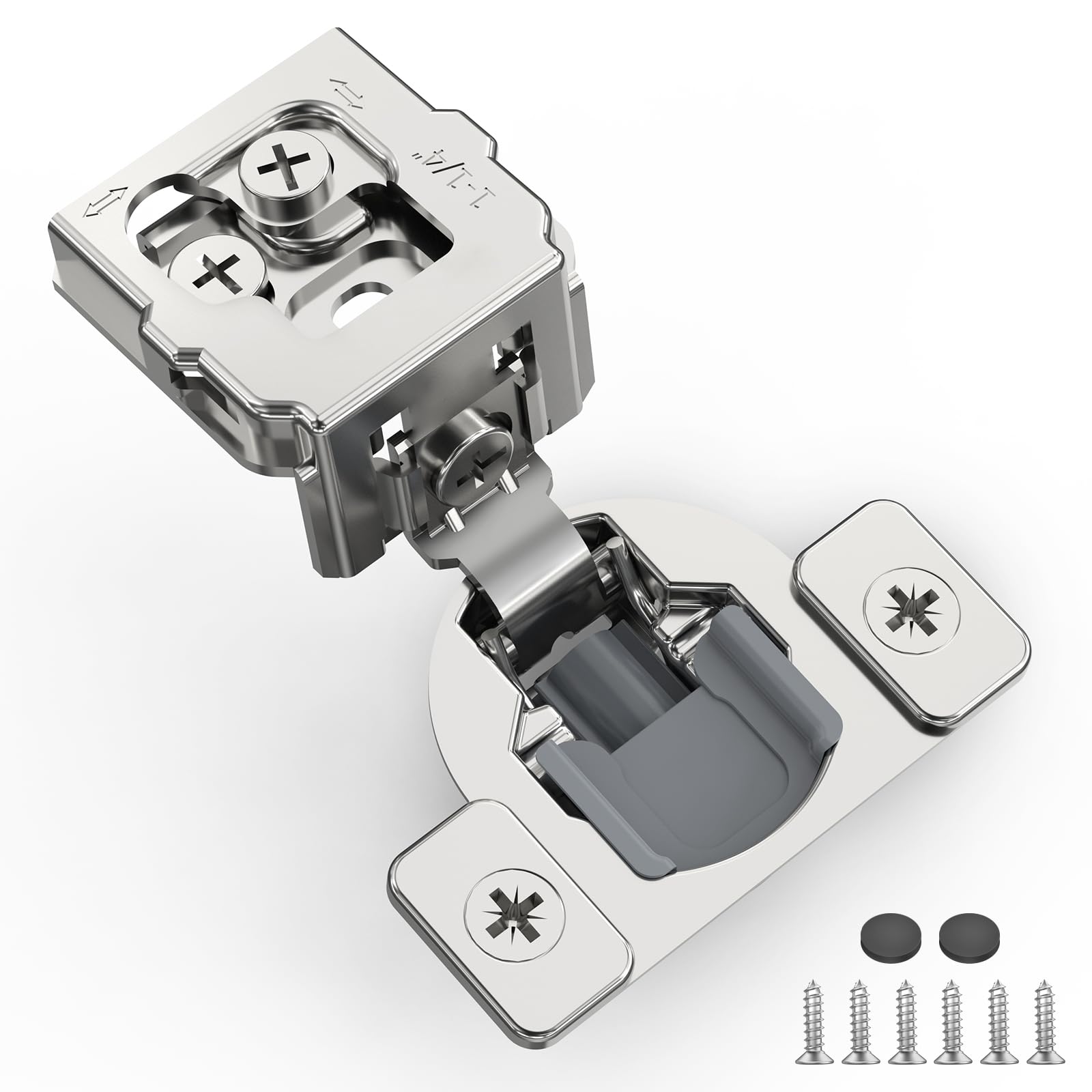 LILILIAN FMY  10 Pack 1 1 4 Overlay Soft Close Hinges for Face Frame Kitchen Cabinet 3 Way Adjustable Self Closing Concealed Hinges 105 Degree