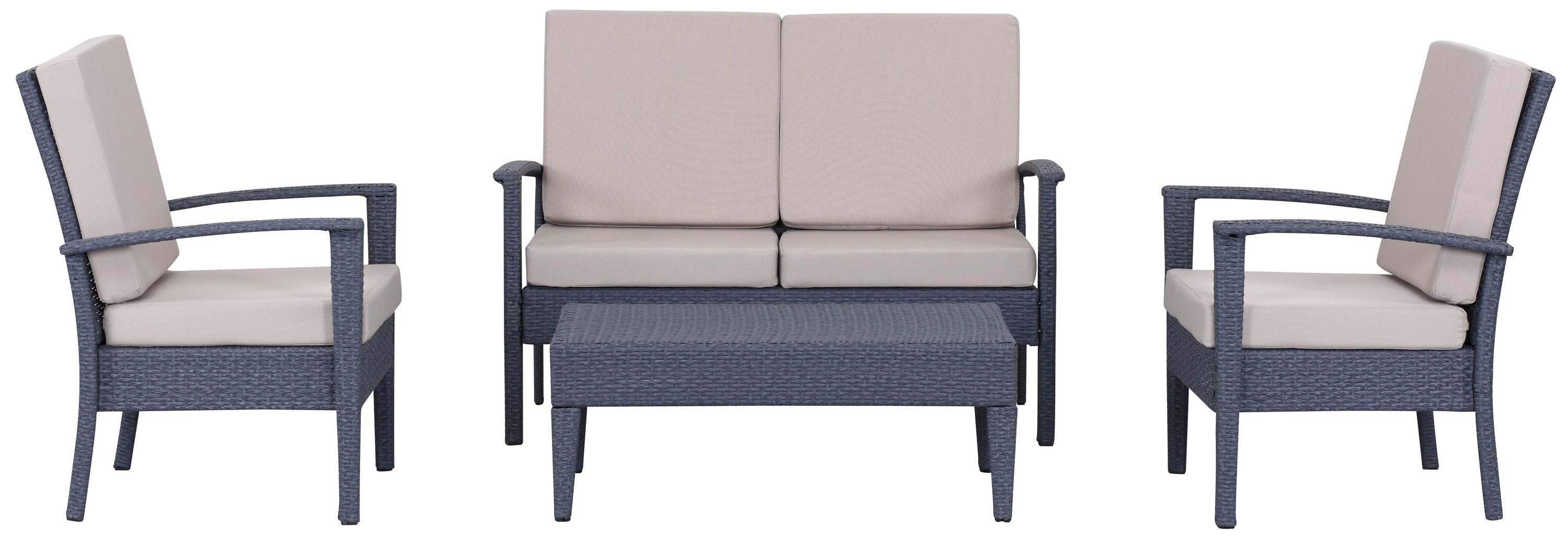 Safavieh PAT2501A Patio 4-Piece Patio Conversation Set