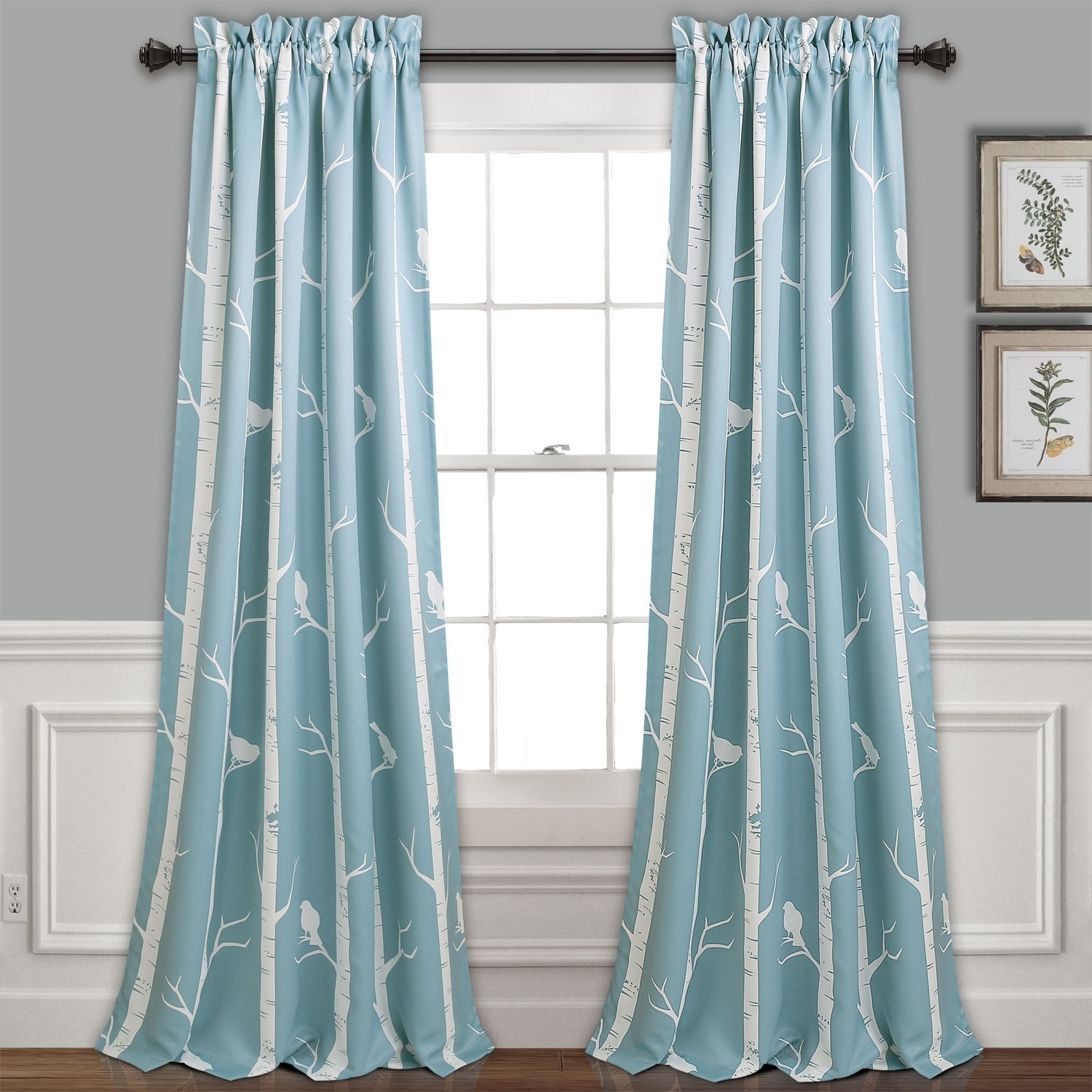 Lush Decor 16T004258 84-Inches Blue Light filtering Rod pocket Curtain panel pair