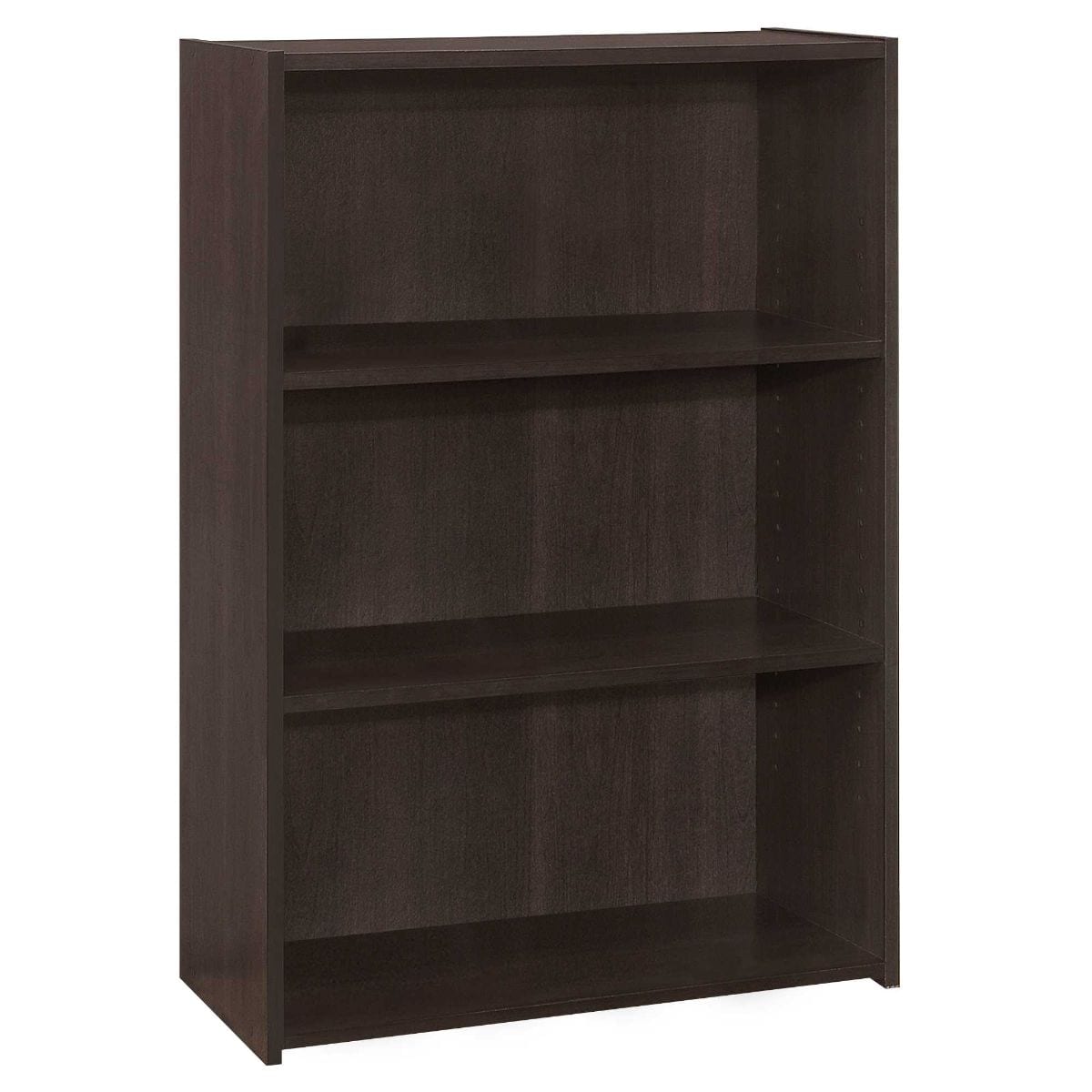 HomeRoots 355729 Jasmine Cappuccino Recycled paperboard 3 -Shelf Bookcase ( 12-Inches W x 35.5-Inches H x 24.75-Inches D ) Painted
