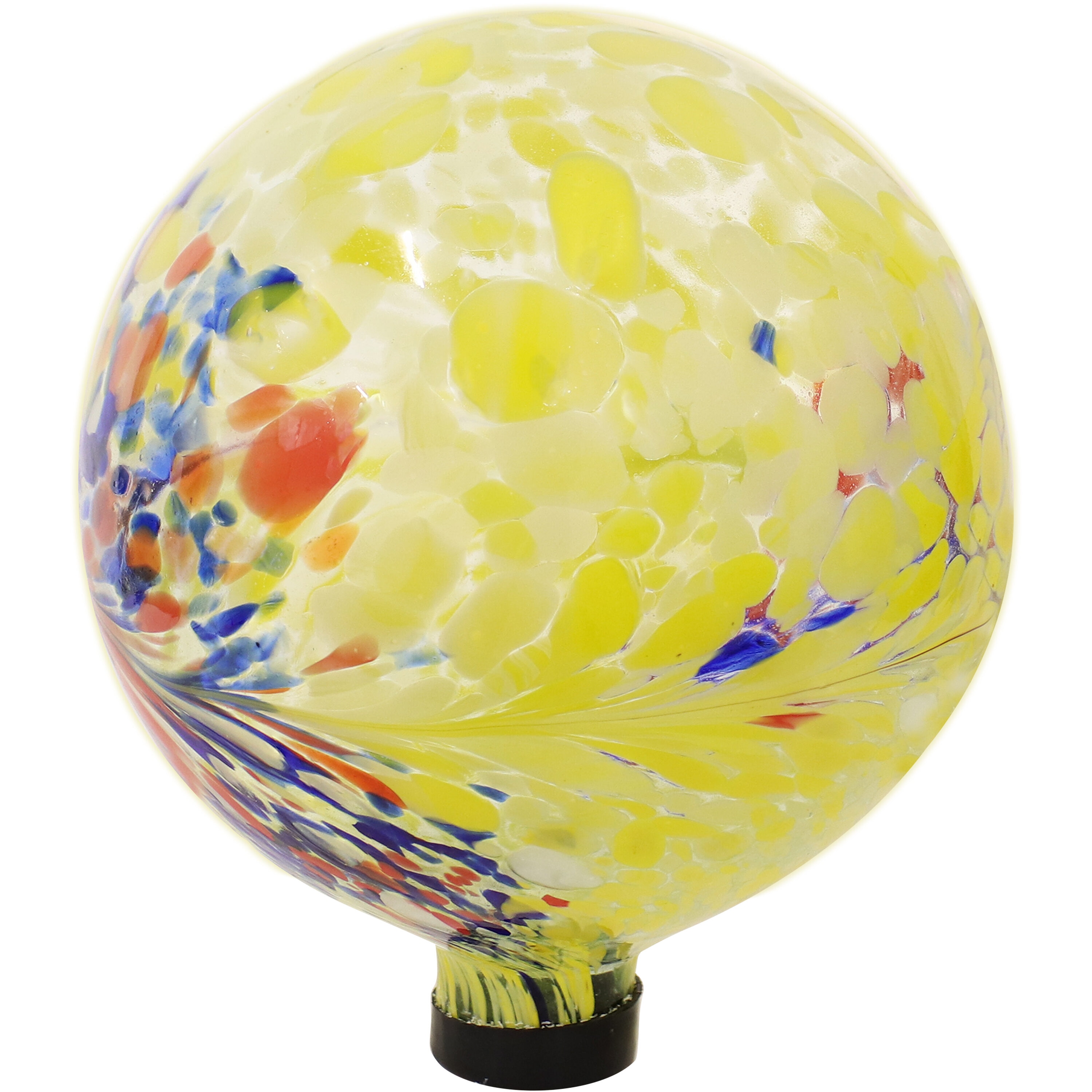 Bright Summer Burst Yellow and Red Glass Gazing Globe Set