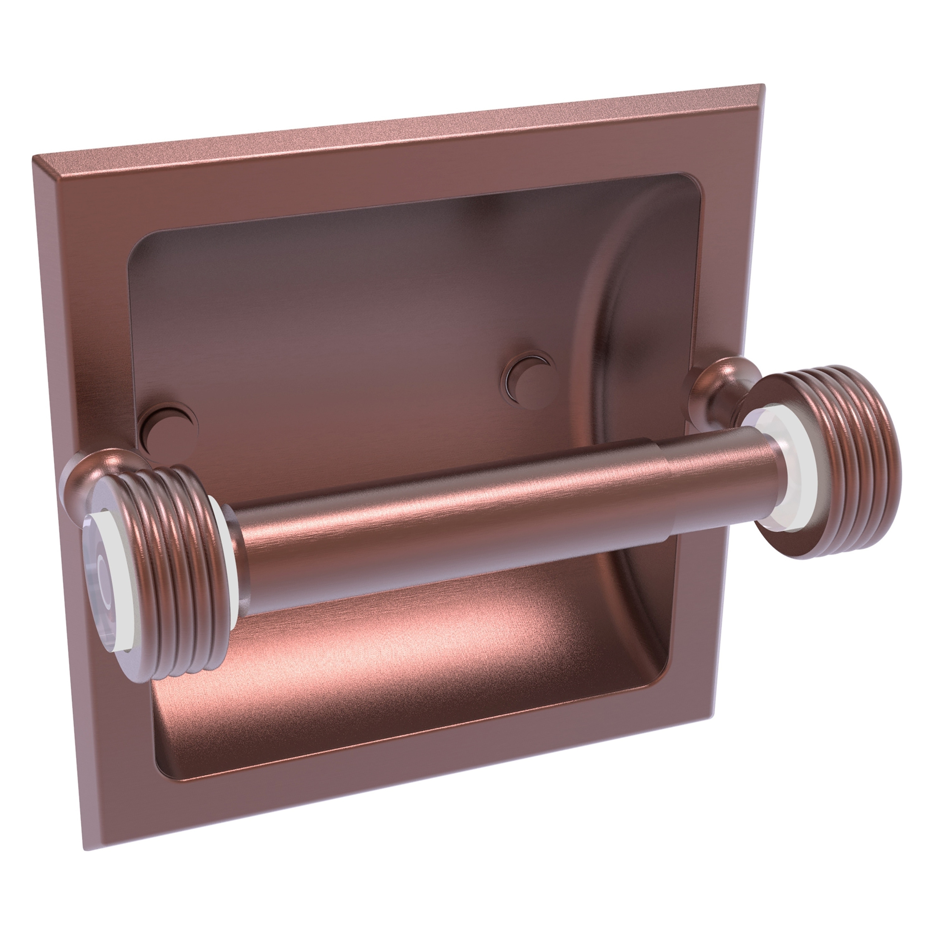 Allied Brass PG-24CG-CA Pacific Grove Antique Copper Recessed Double post Toilet Paper Holder 1 -Rolls