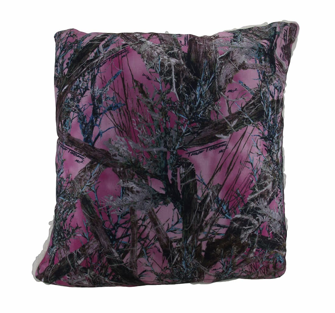 Zeckos UW-1610-00386 True Timber Camo Pink MC2 Pattern Microfiber Sherpa Throw Pillow 18 Inch