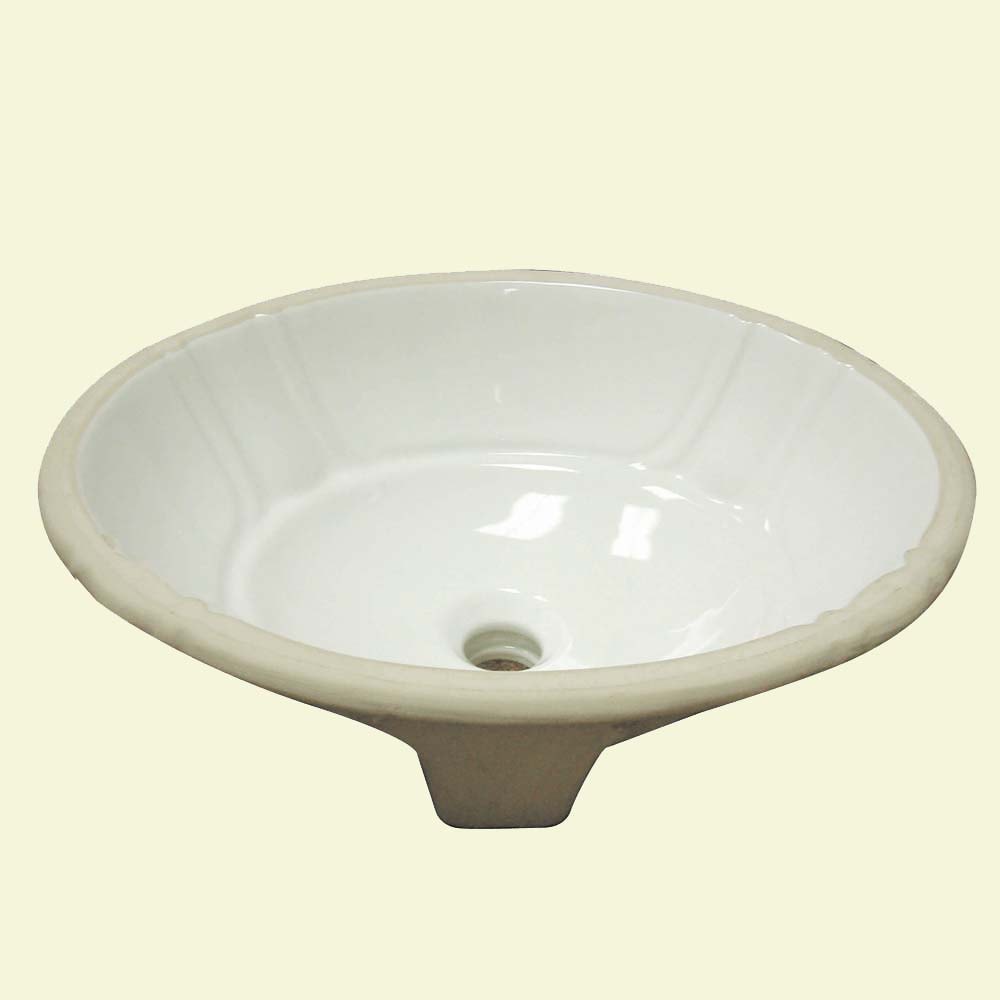 DECOLAV 1495U-CWH Classically Redefined Ceramic White Undermount Oval Bathroom Sink (19.75-in x 16-in)