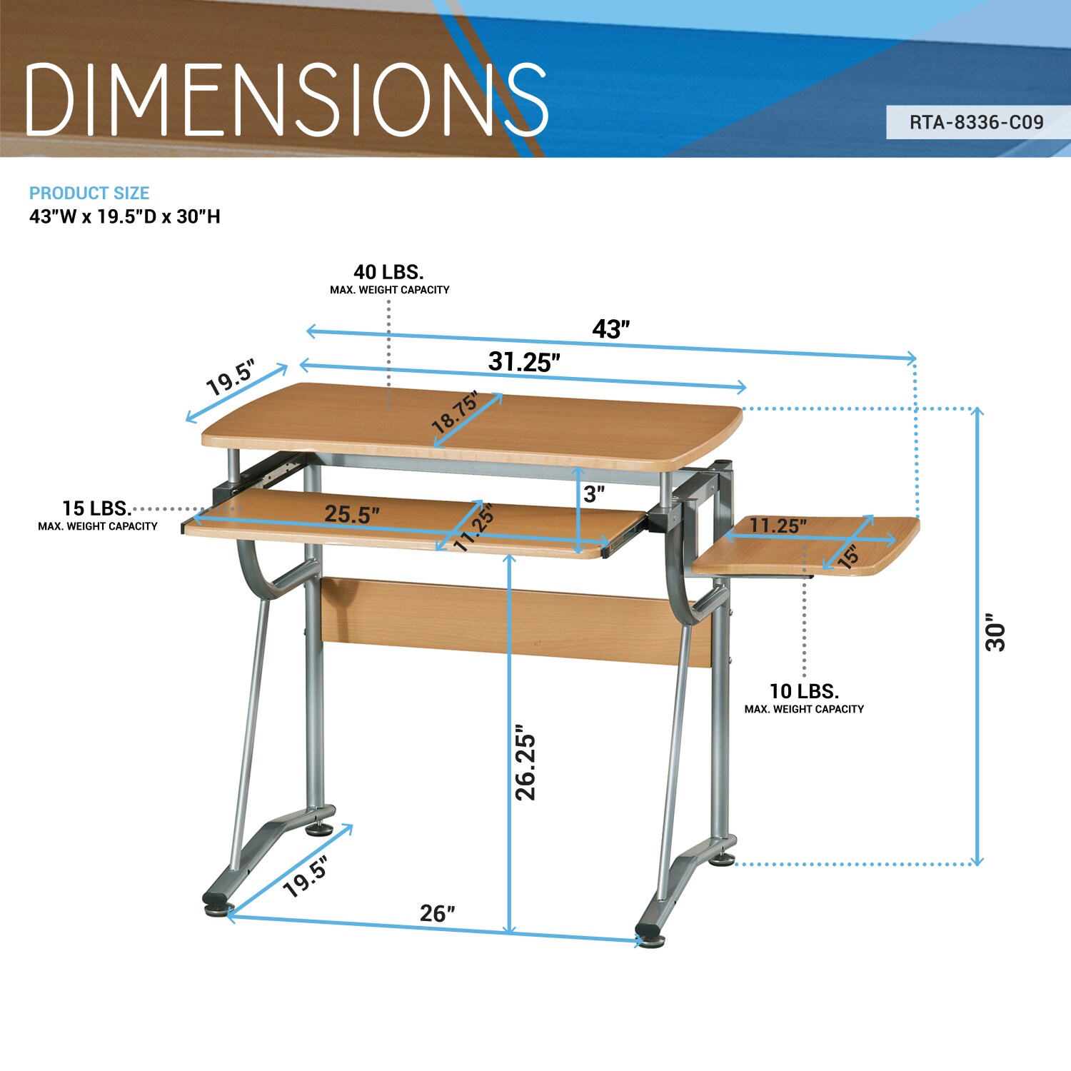 Streamdale Furniture RTA-8336-C09 desks - View #4