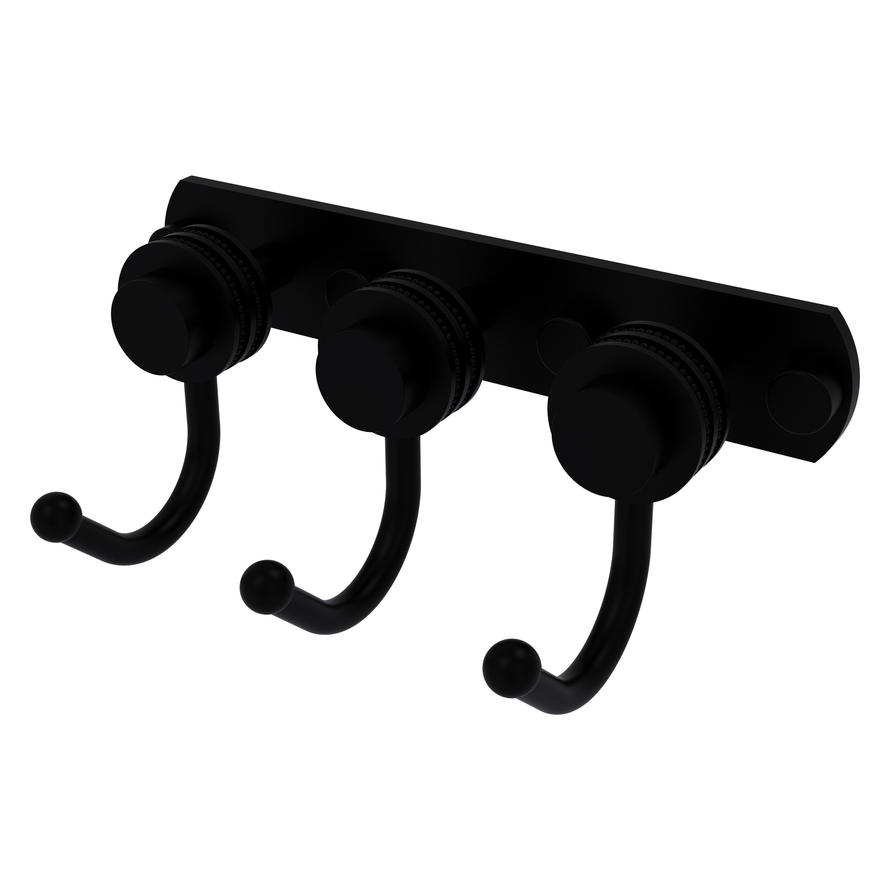 Allied Brass 920D-3-BKM Mercury Matte Black Triple -Hook Wall mount Towel Hook