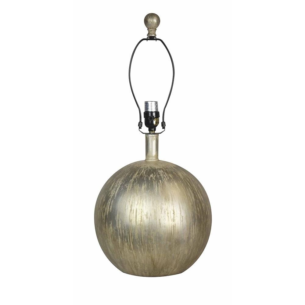 allen + roth TL06SIL 17-in Silver Leaf Plug-in 3-way Mixed Material Lamp Base