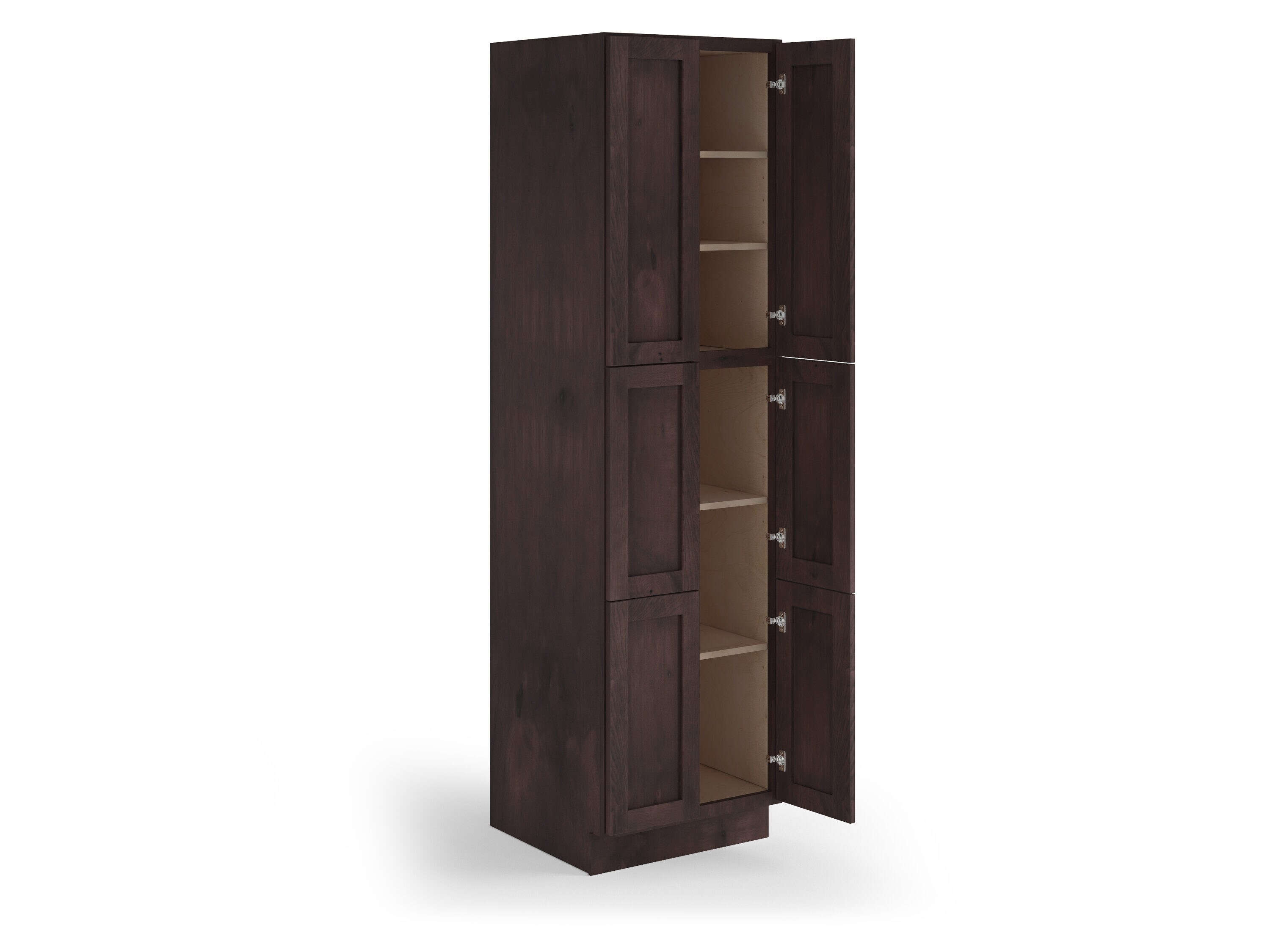 Valleywood Cabinetry 24-in W x 90-in H x 24-in D Rustic Hickory Pantry Ready To Assemble Plywood Cabinet (Flat Panel Shaker Door Style)