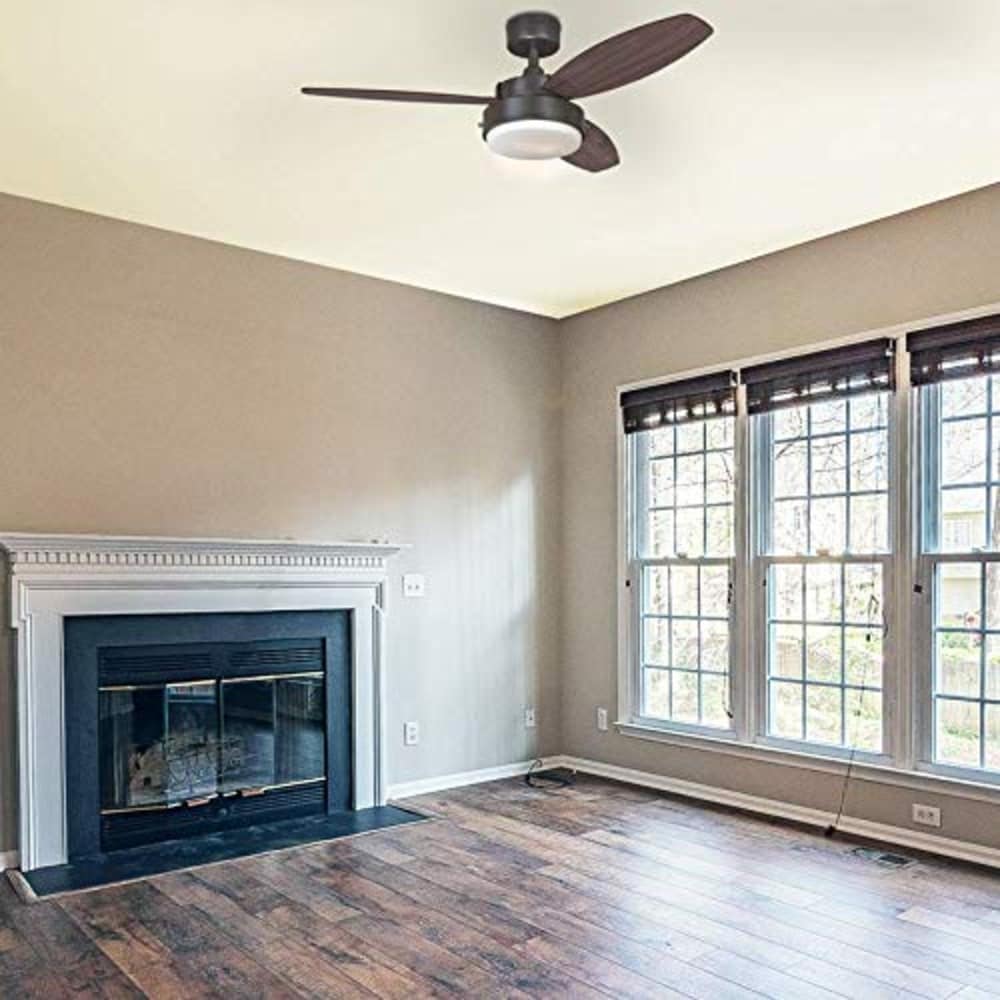 42" Oil Rubbed Bronze Ceiling Fan with Light Brown Blades