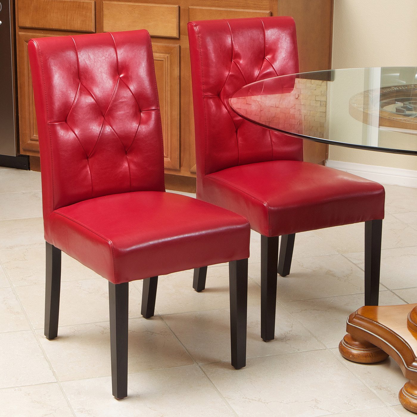 Best Selling Home Decor Set of 2 Gentry Red Side Chairs in the Dining