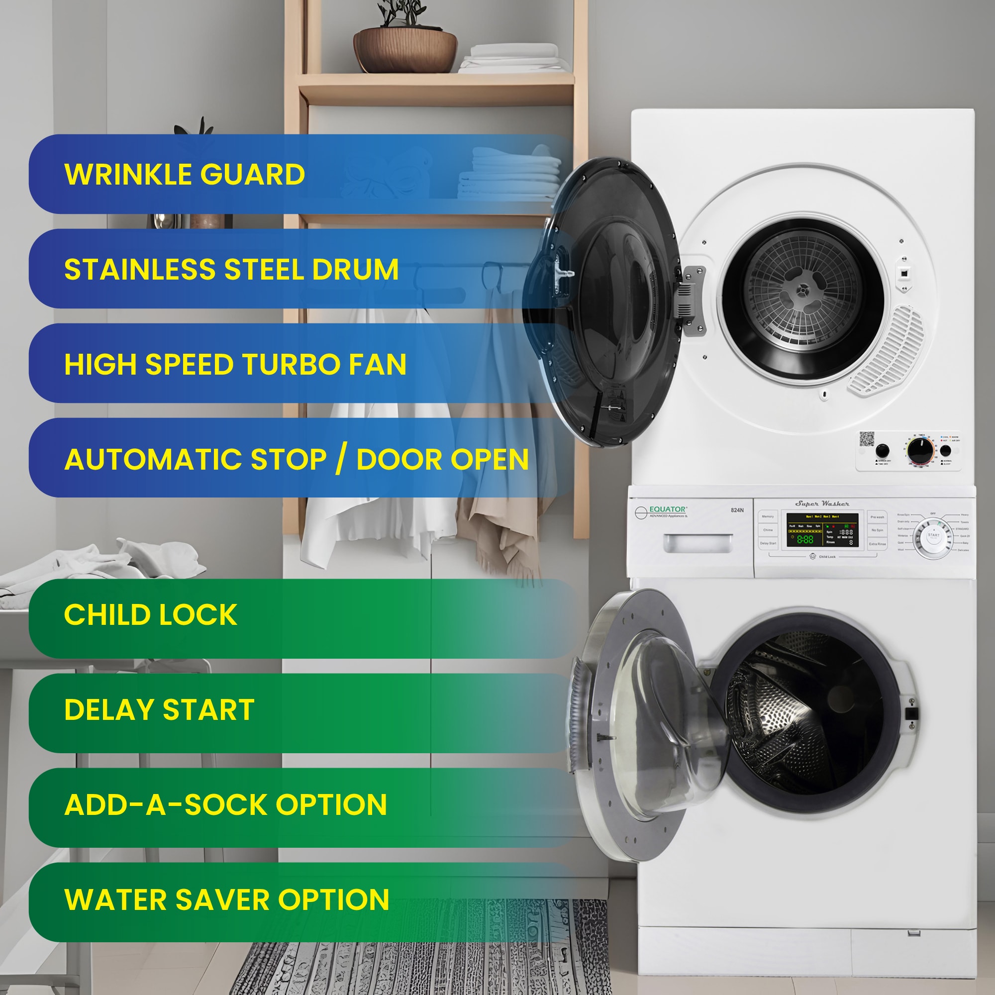 Equator Advanced Appliances EW 824 N + ED 850 Combo-Washer-And-Dryer - View #13