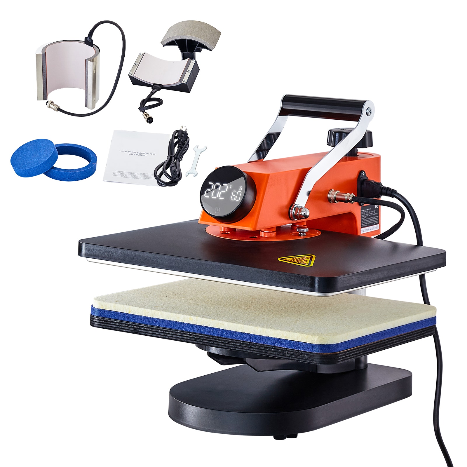 SVOPES SCXKTF91012101853V1 5-in-1 Heat Press Machine 12-IN x 15-IN Fast Heating 360 Swing Away Digital Sublimation Transfer T-Shirt Vinyl Transfer Printer for Banners Canvas Bag Shirts Pillow Cups  Tested to UL Standards