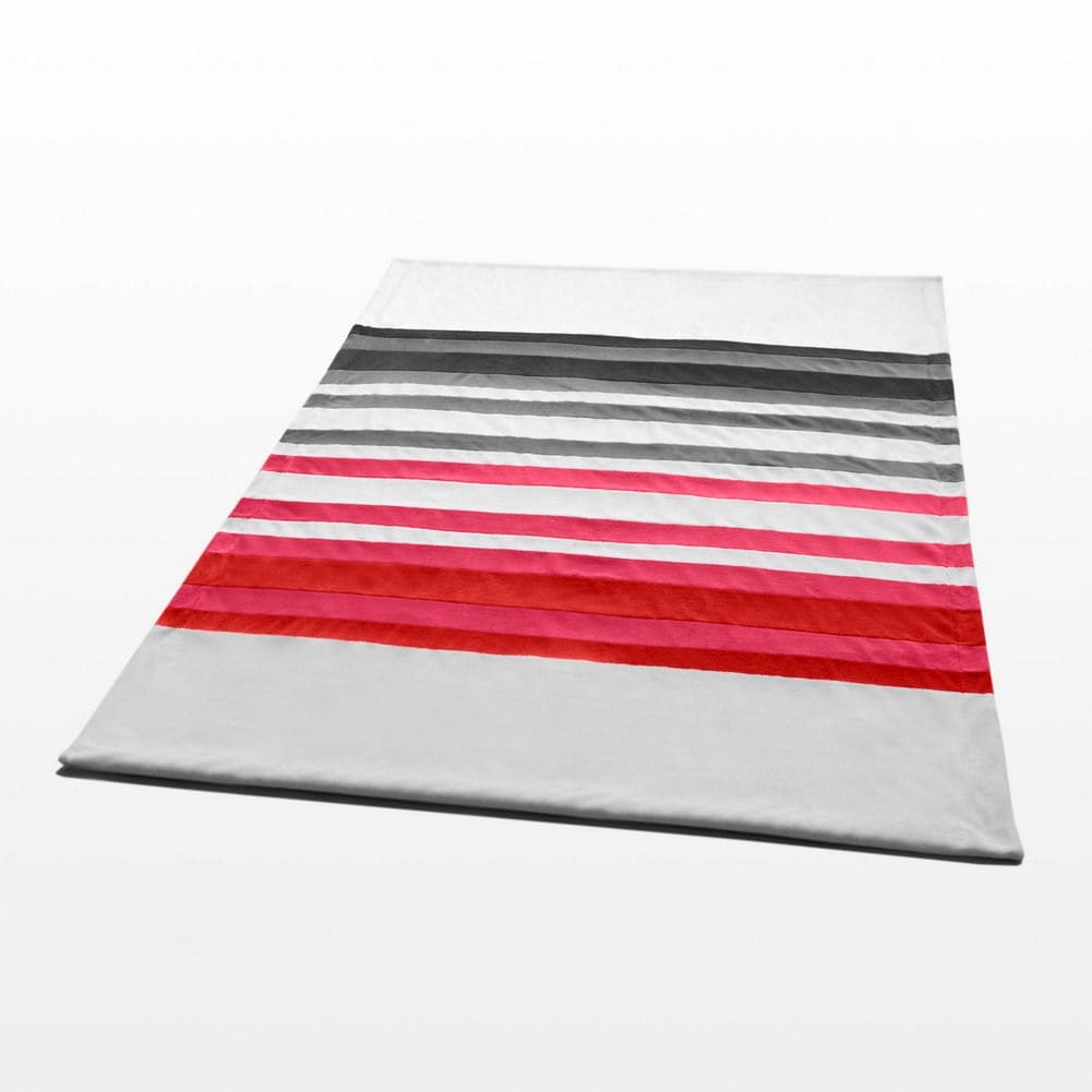 Slickblue Striped Coral Fleece Throw Blanket (59 in x 78.7 in) Soft Throw Machine Washable Blanket for Sofa Bed Couch Living Room Travel - Available in Different Colors