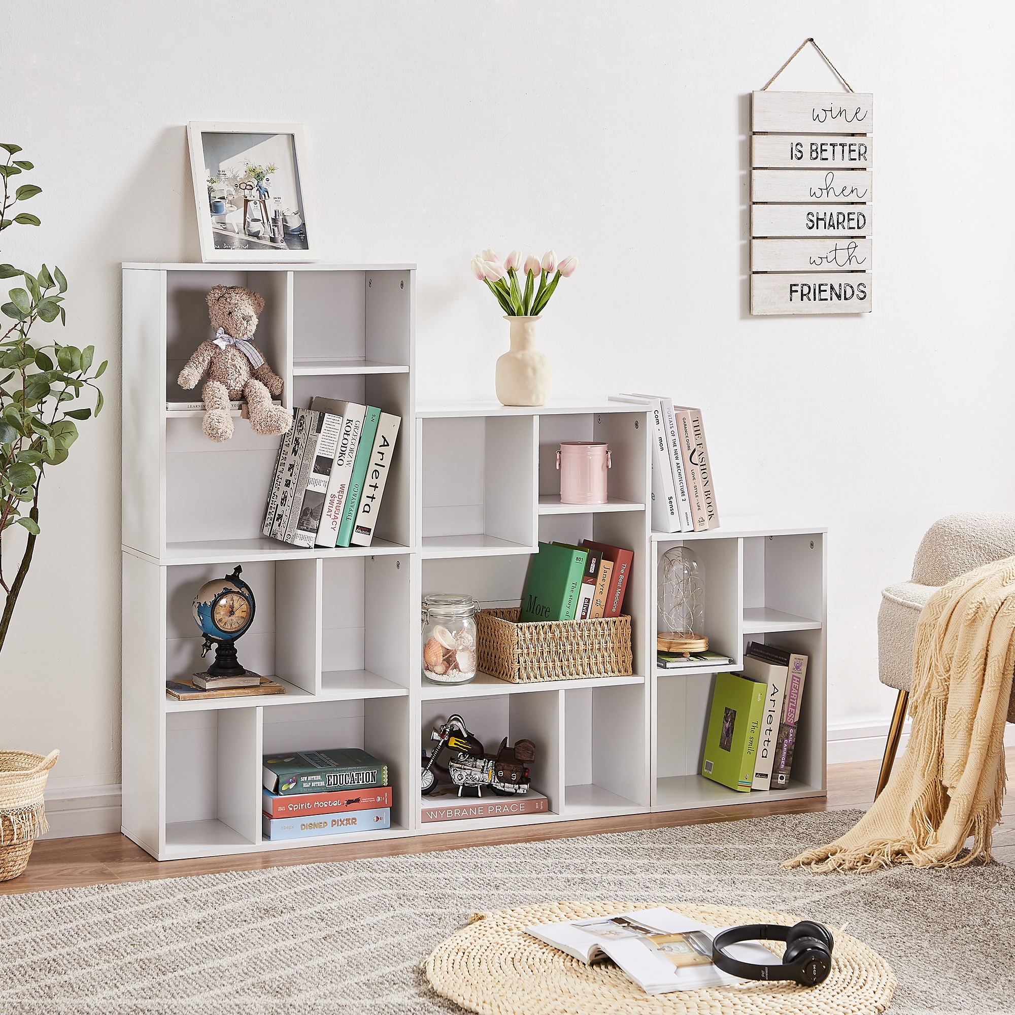 Vecelo LOE-B09-WHT bookcases - View #6