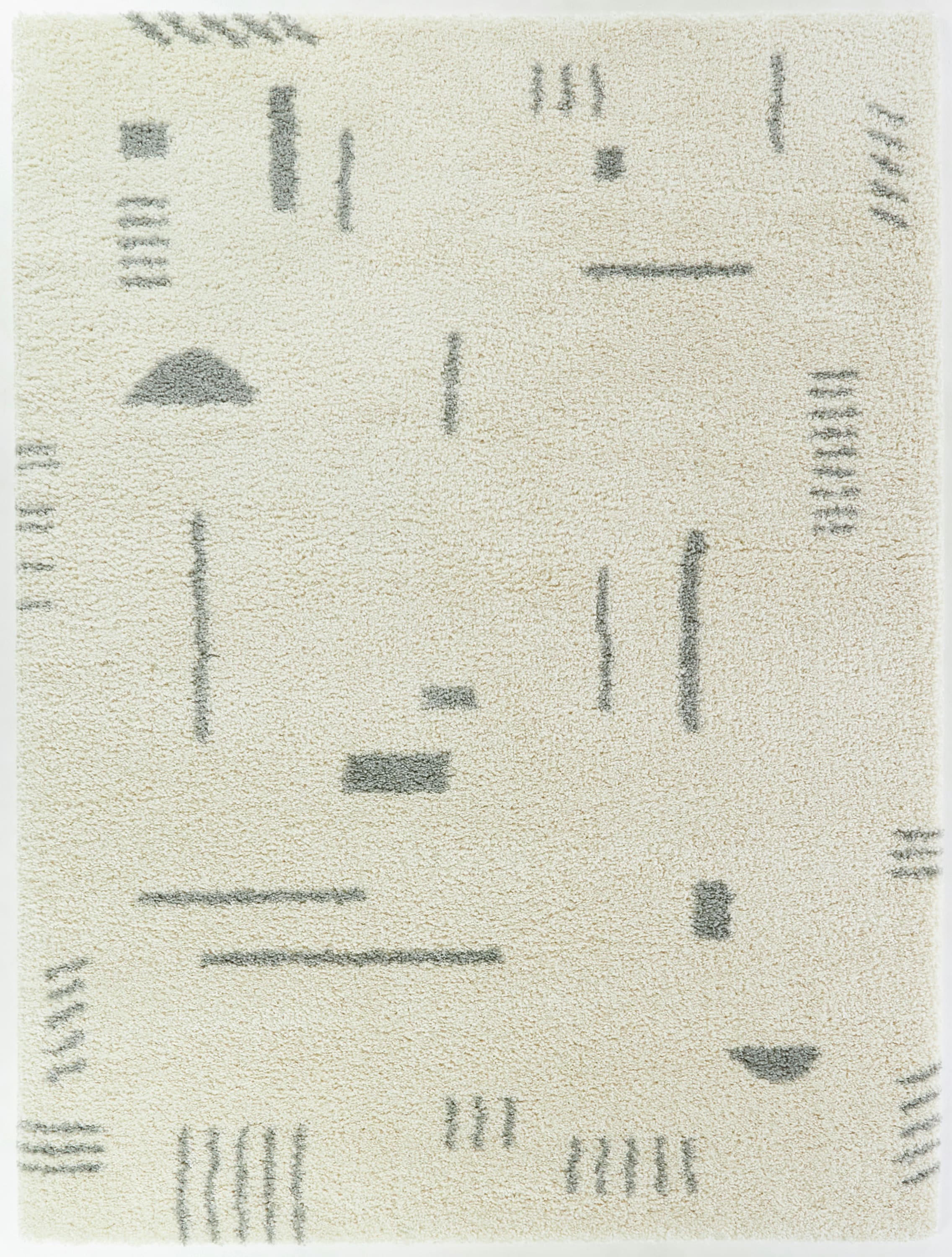 Balta 3090674 Rupa 4 x 6 (ft) Loomed Polypropylene White/Grey Rectangular Indoor Geometric Bohemian/Eclectic Area rug
