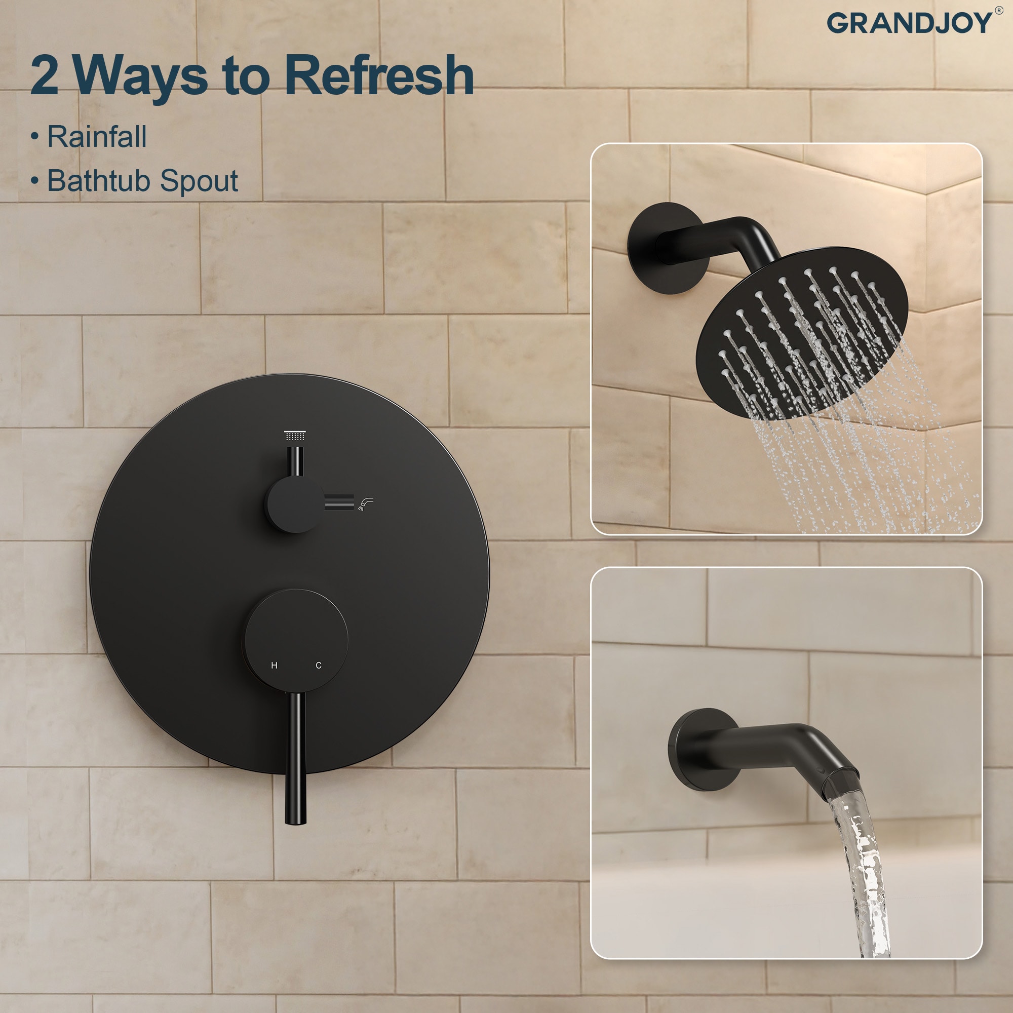 GRANDJOY SP02-BA Tub-Shower-Faucets - View #4