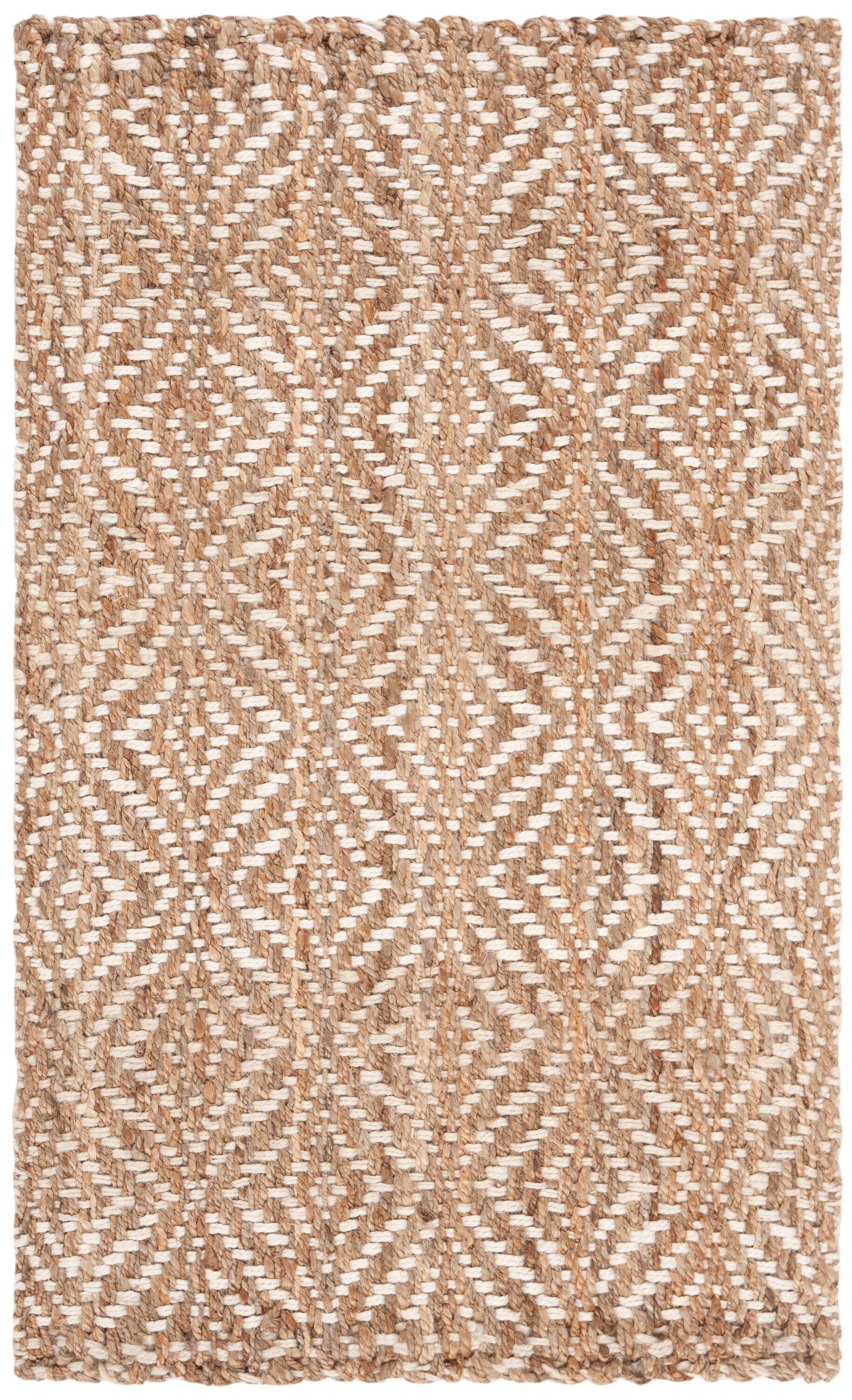 Ivory and Natural Jute Hand-Woven Area Rug