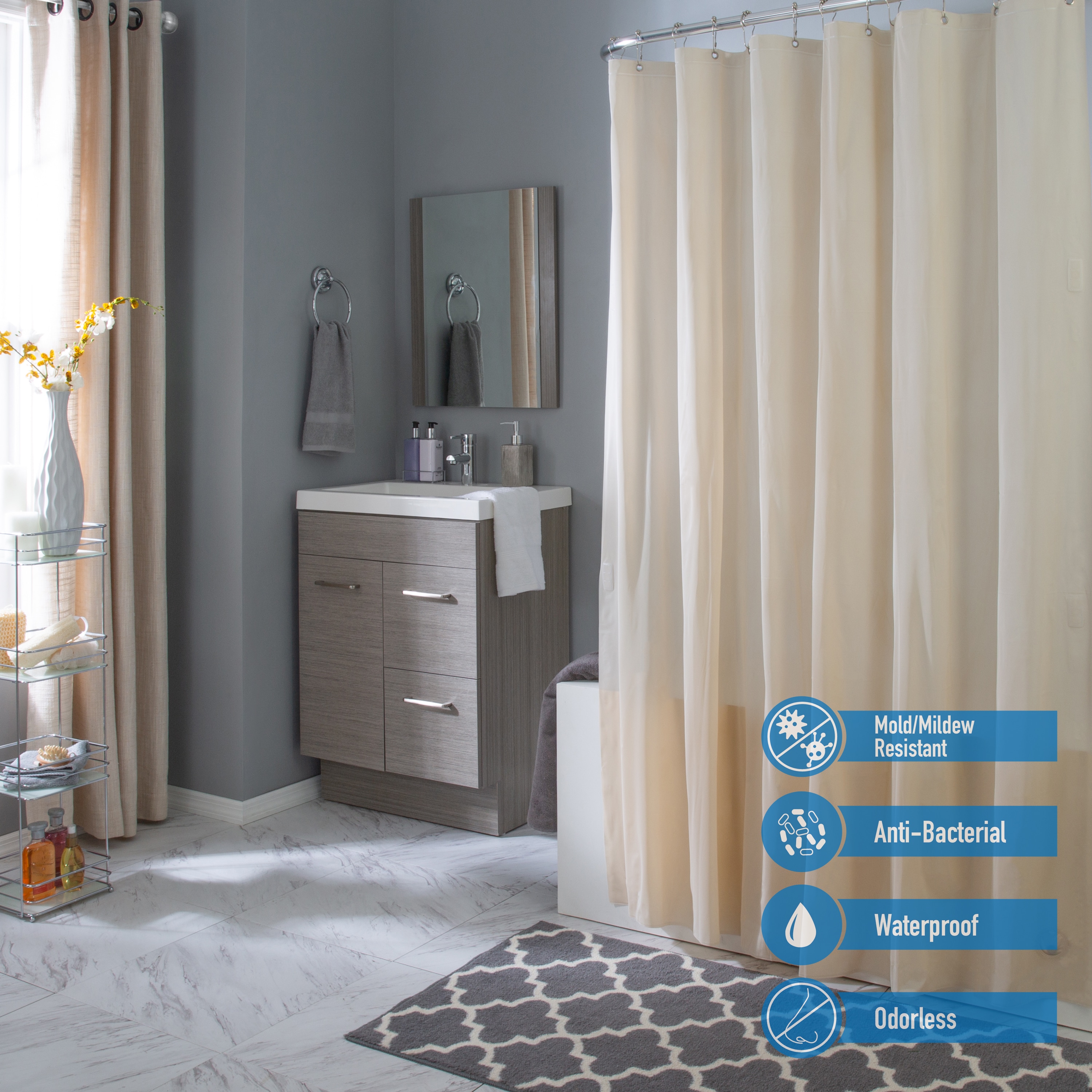 Bath Bliss 5852 Shower-Curtains-Liners - View #6