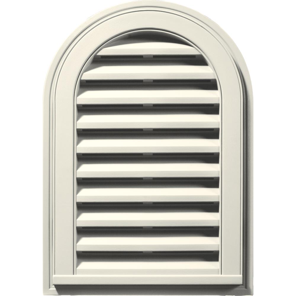 Builders Edge 120081422034 22-in x 14-in Parchment Round top Vinyl Gable Louver Vent