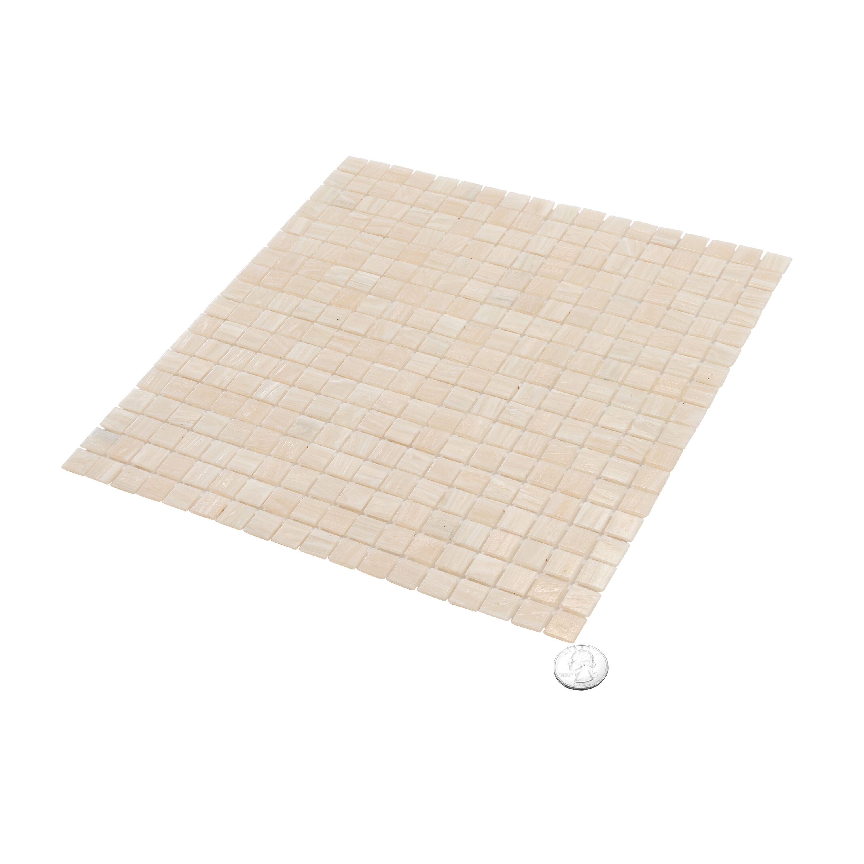 Beige Iridescent Glass Mosaic Tile for Walls and Floors