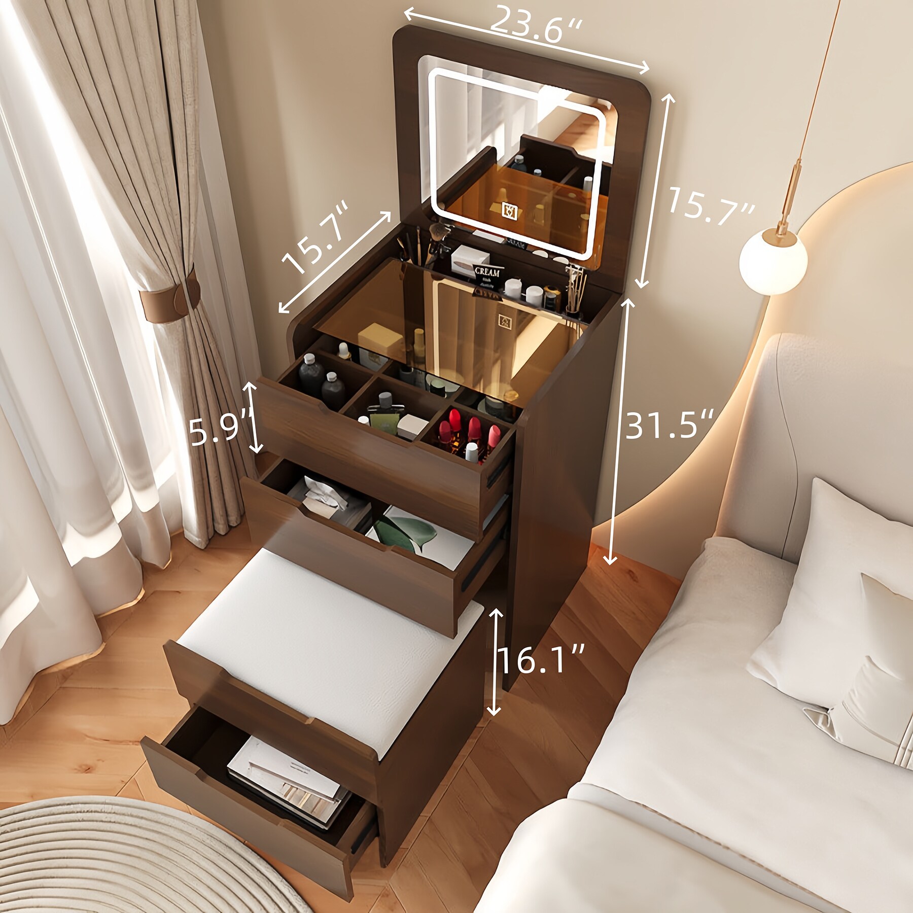 SINOFURN SYD250006WT Bedroom-Vanities - View #4