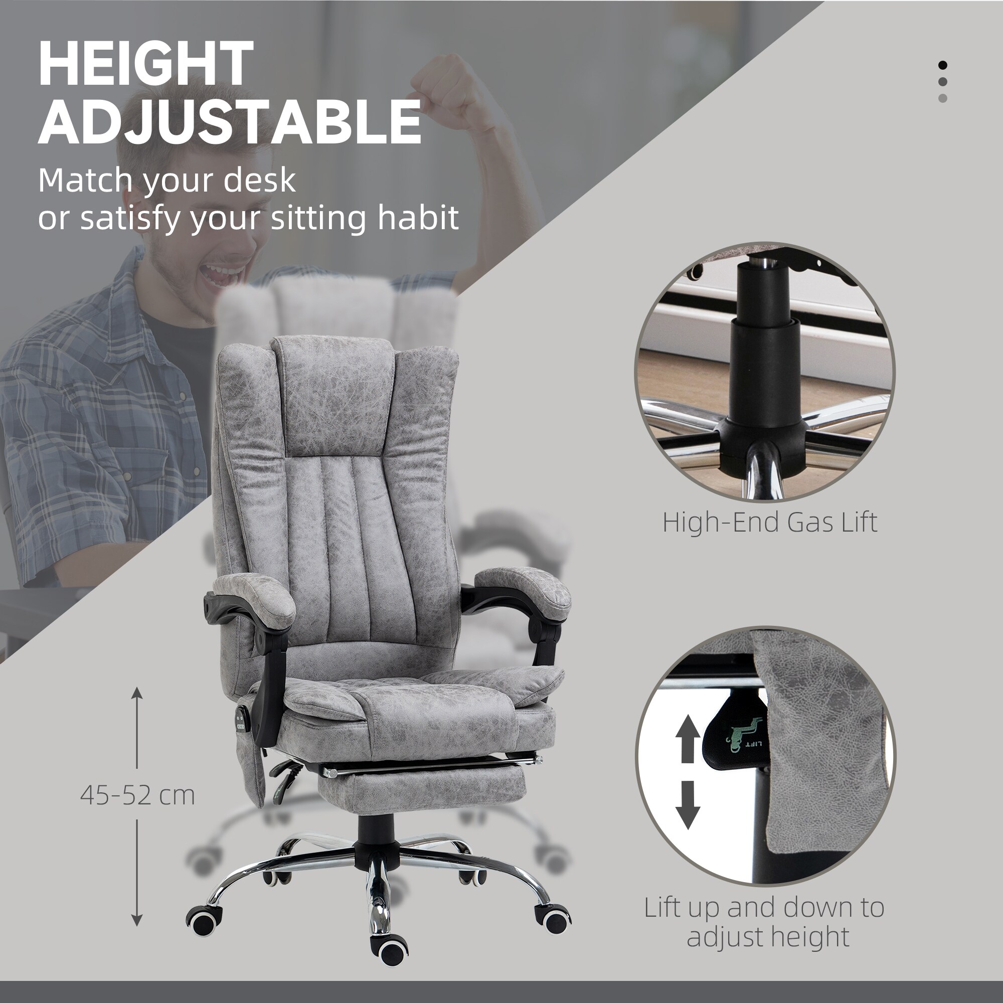 Vinsetto 921-246V82GY Office-Chairs - View #7