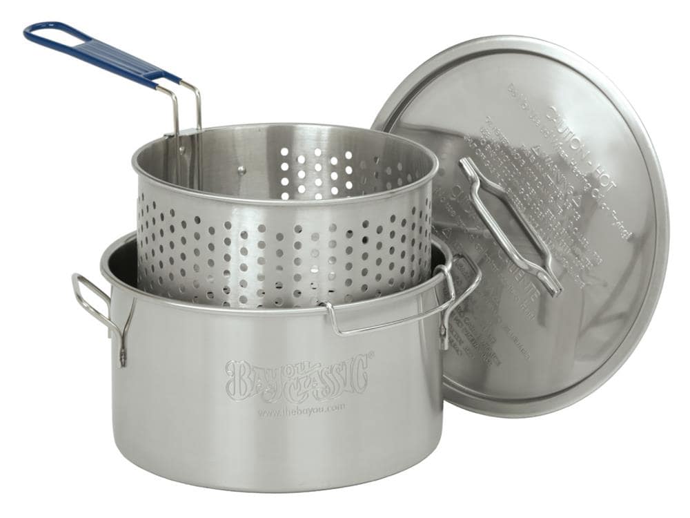 STAINLESS STEEL DEEP FRYER POT WITH BASKET