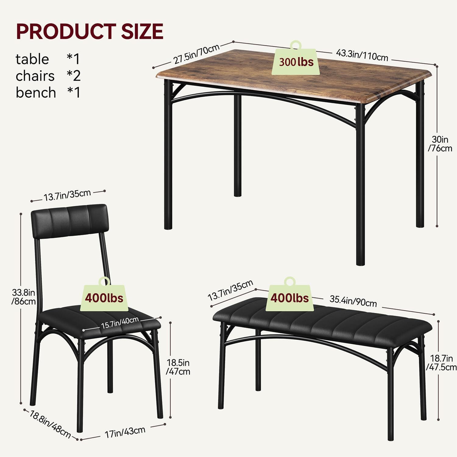 WhizMax XSN-PHO-10725-BR Dining-Tables - View #2