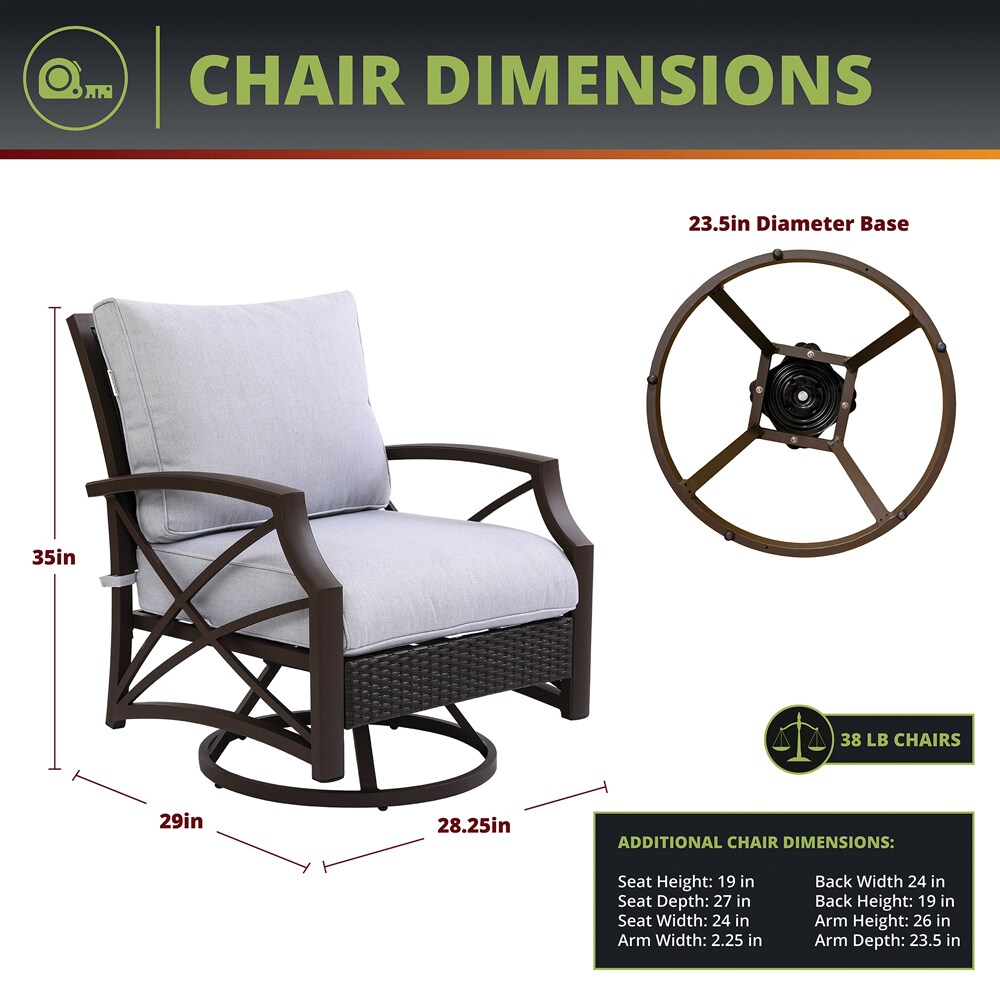 Kinger Home FP-003TBRN-SET-GRY Patio-Conversation-Sets - View #8