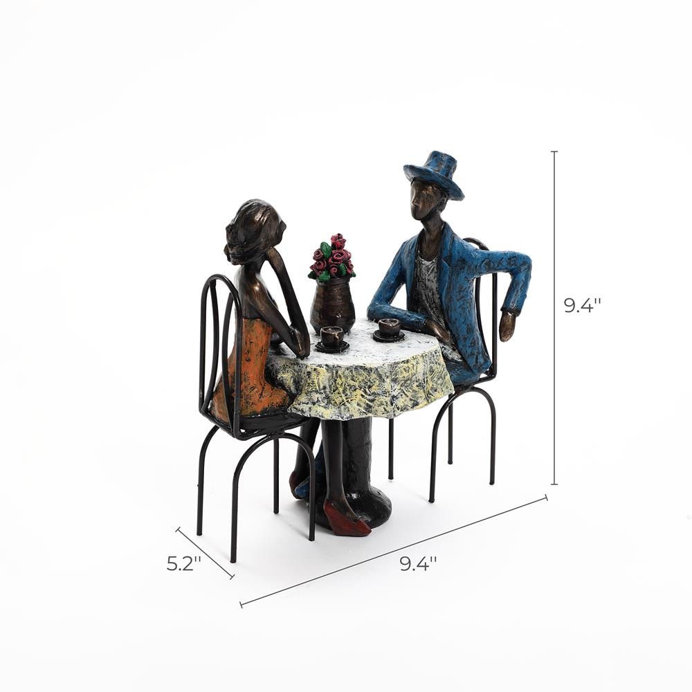 Romantic Couple Date Night Resin Figurine with Table