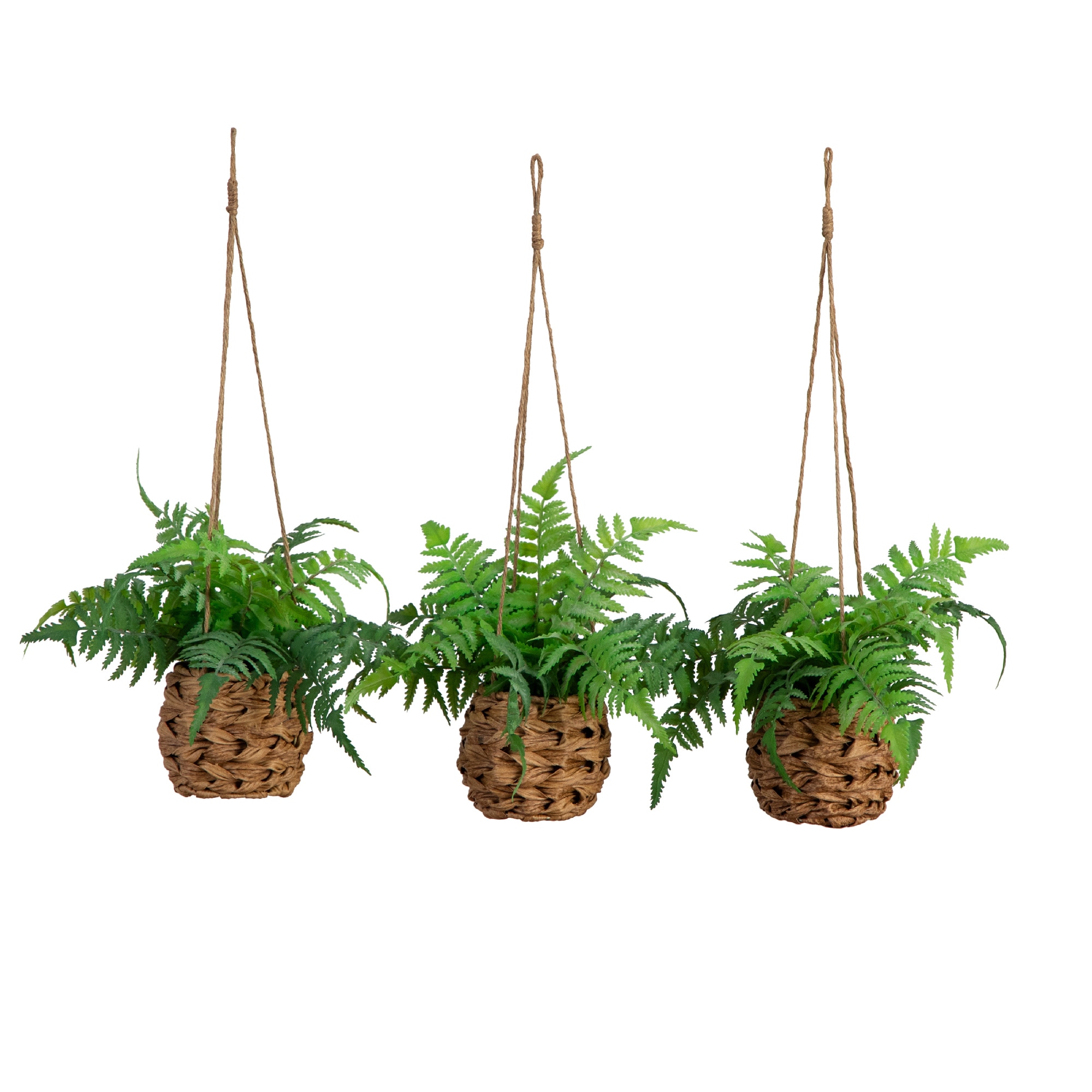 Nearly Natural 10-in Green Indoor/Outdoor Hanging Fern Artificial plant
