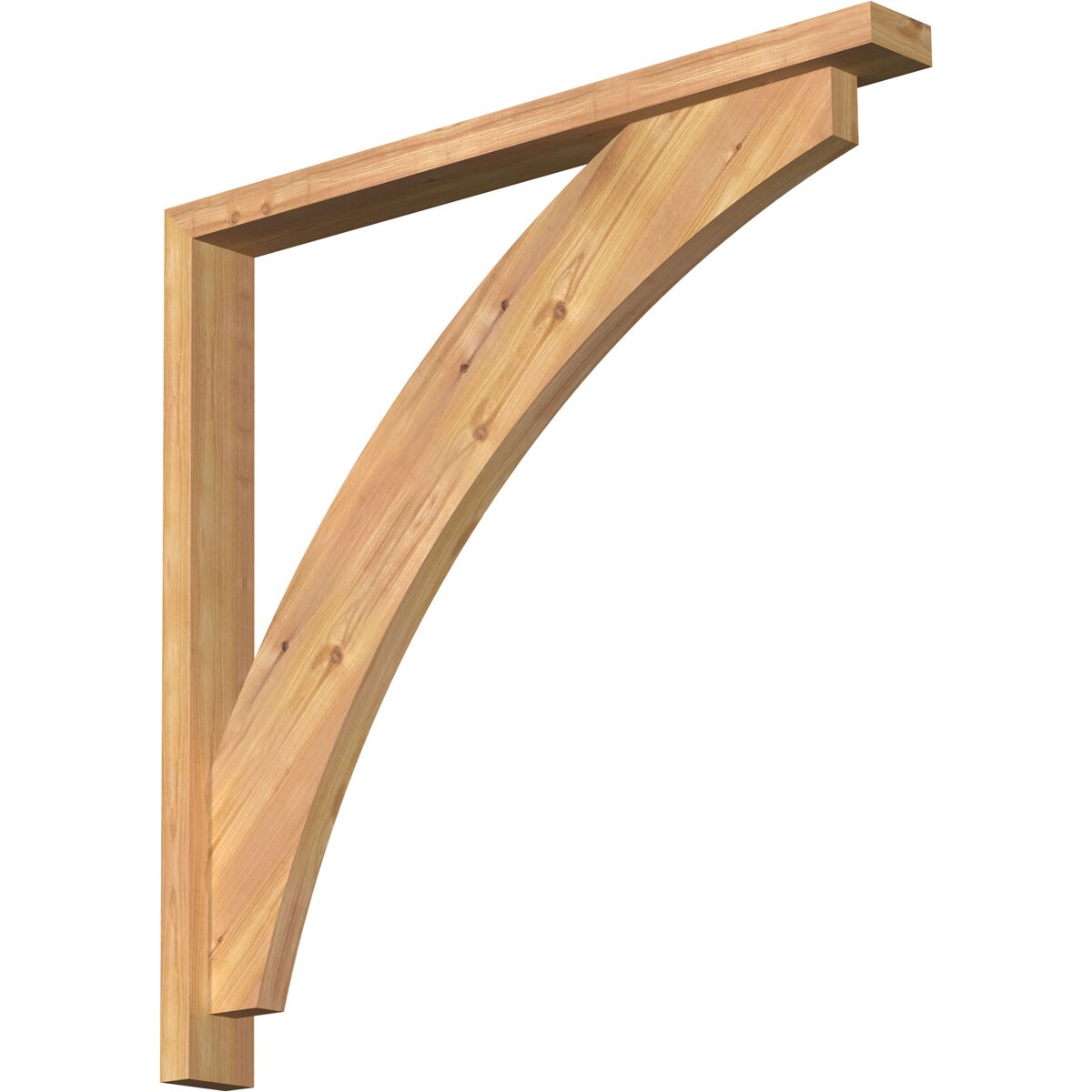 Ekena Millwork 1463932 Thorton Block Smooth Bracket with Offset Brace 3-1/2-in x 34-in x 34-in Western red cedar Brown Wood Standard bracket