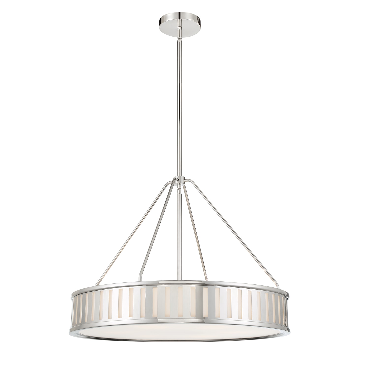 Crystorama KEN-8306-PN Kendal 6 -Light Nikel Modern/contemporary Drum Large Hanging Pendant light