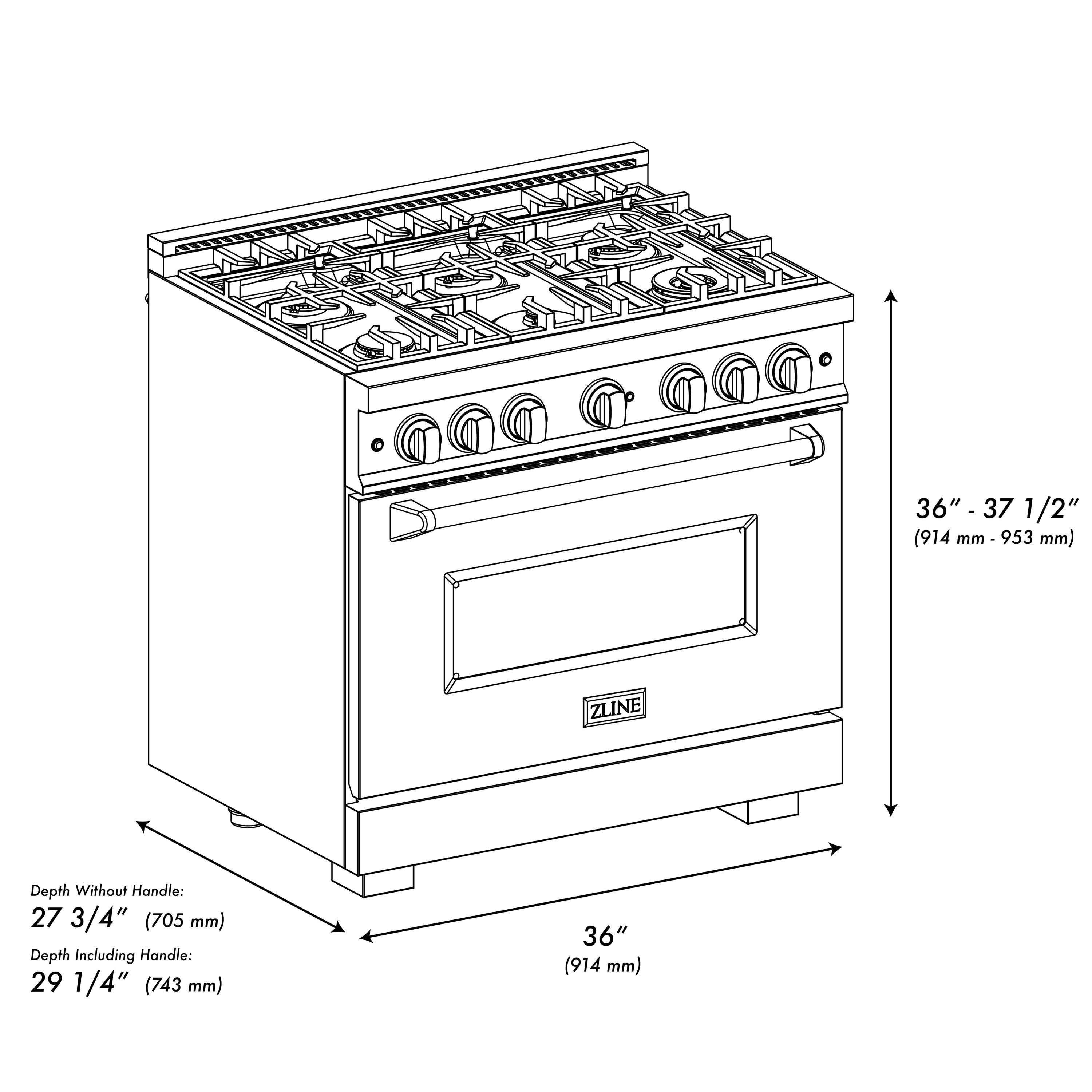 ZLINE KITCHEN & BATH CGRSZ-WM-36-G Freestanding-Gas-Ranges - View #11