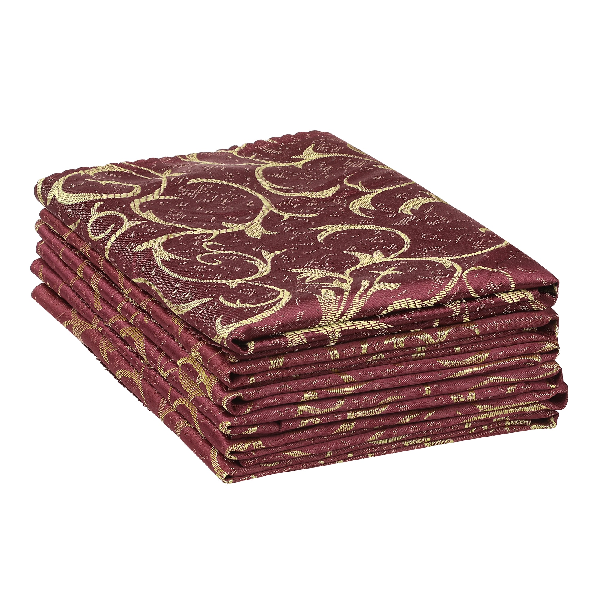 Unique Bargains 6pcs Elegance Napkins Floral Dinner Napkins for Party Kitchen and Holiday 19x19 Inch Wine Red #S25120800UX5349