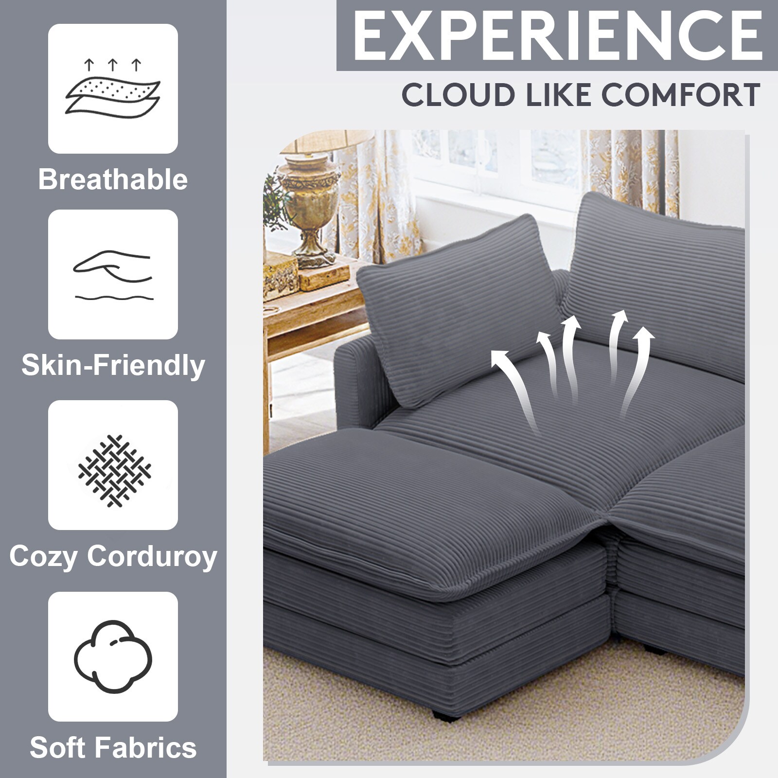 VOUA SAF-LYD1Z-GY Sofas-Loveseats - View #4