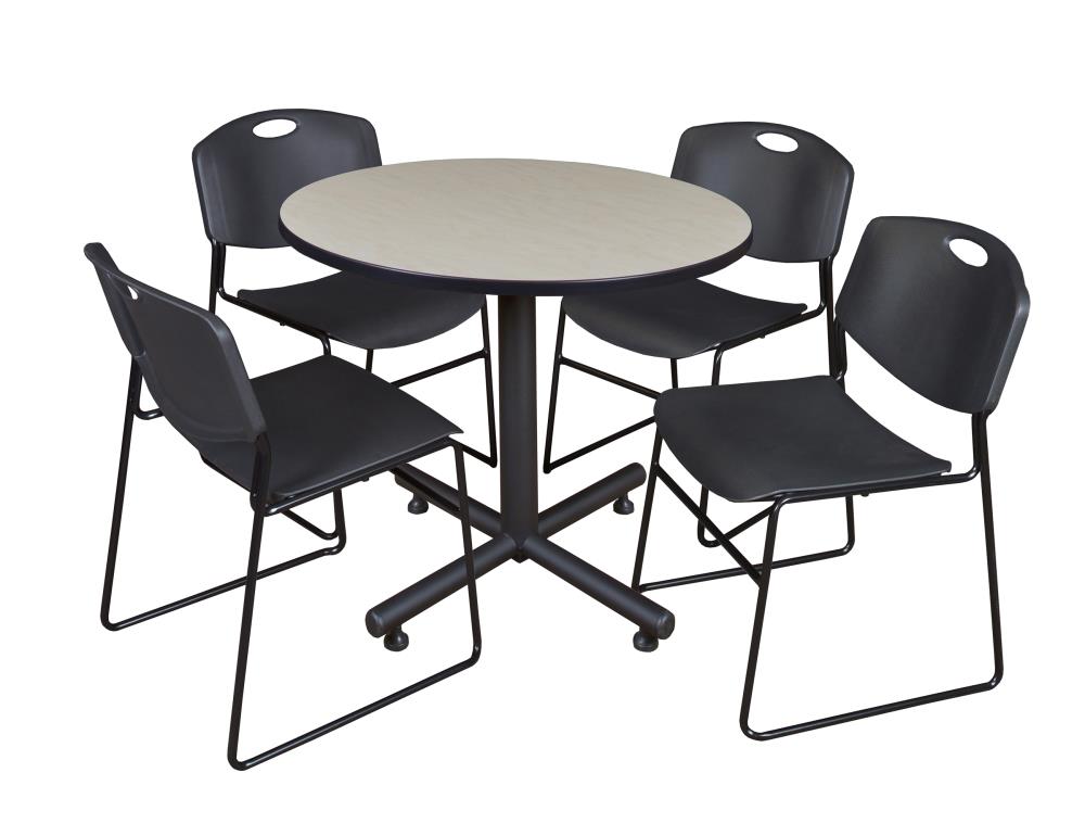 Regency TKB42RNDPL44BK Breakroom Off-white 4-Person Training Table (42-in W x 29-in H)