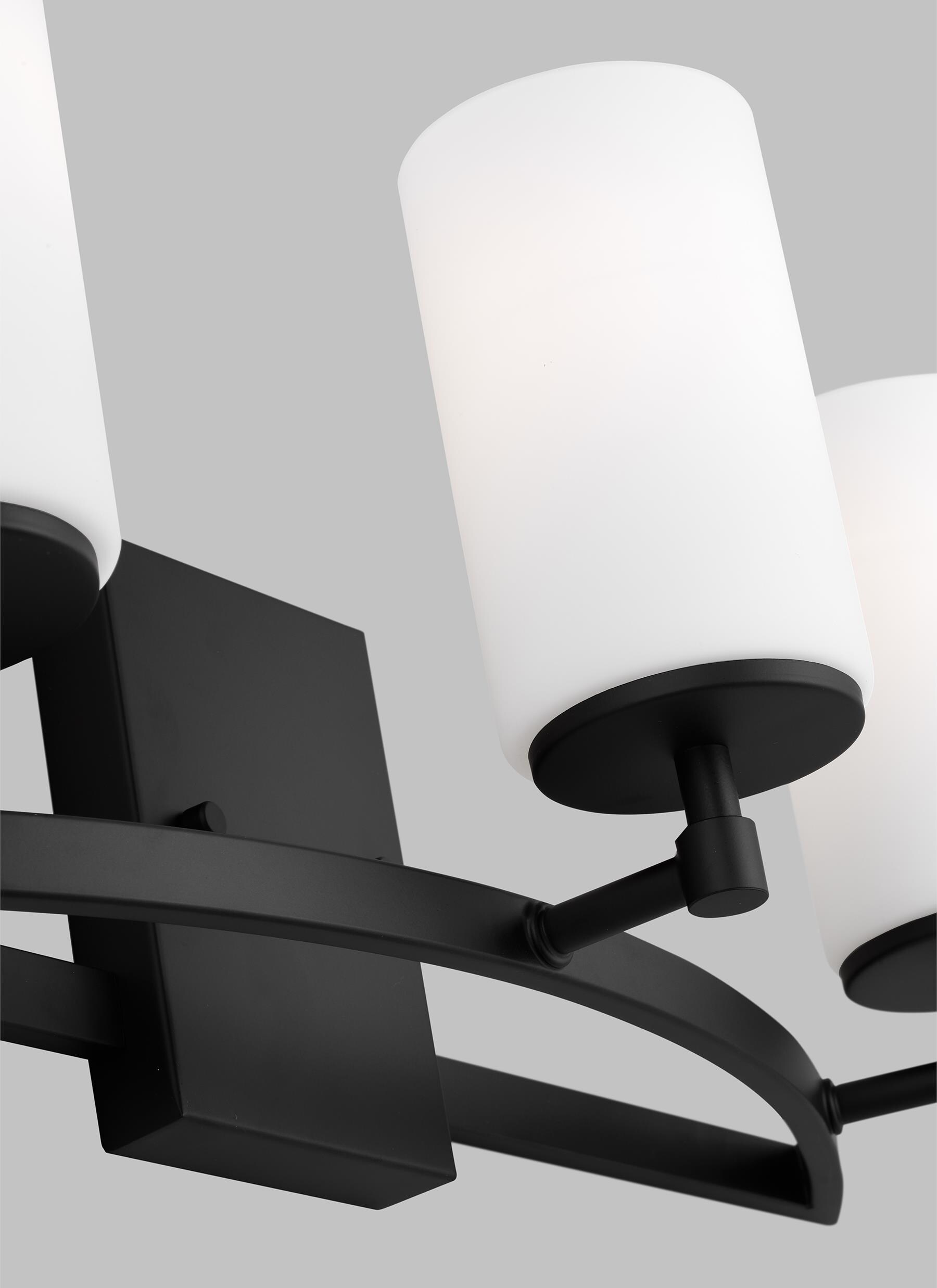 Alturas Midnight Black 3-Light LED Bath Fixture with Etched Glass
