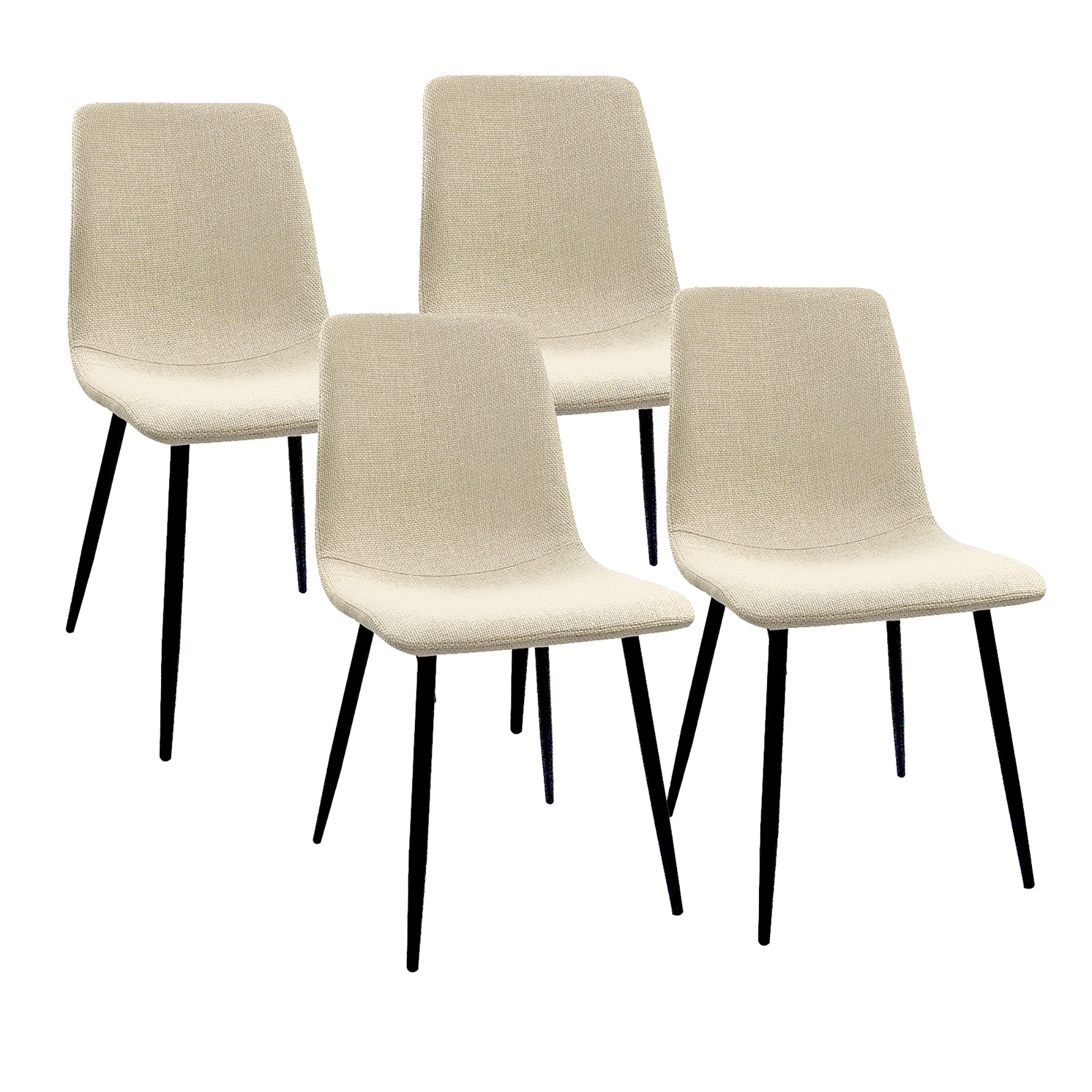 Sumyeg WF-HW53837CP-LA Set of 4 Contemporary/Modern Linen Upholstered Dining Side Chair (Metal Frame)