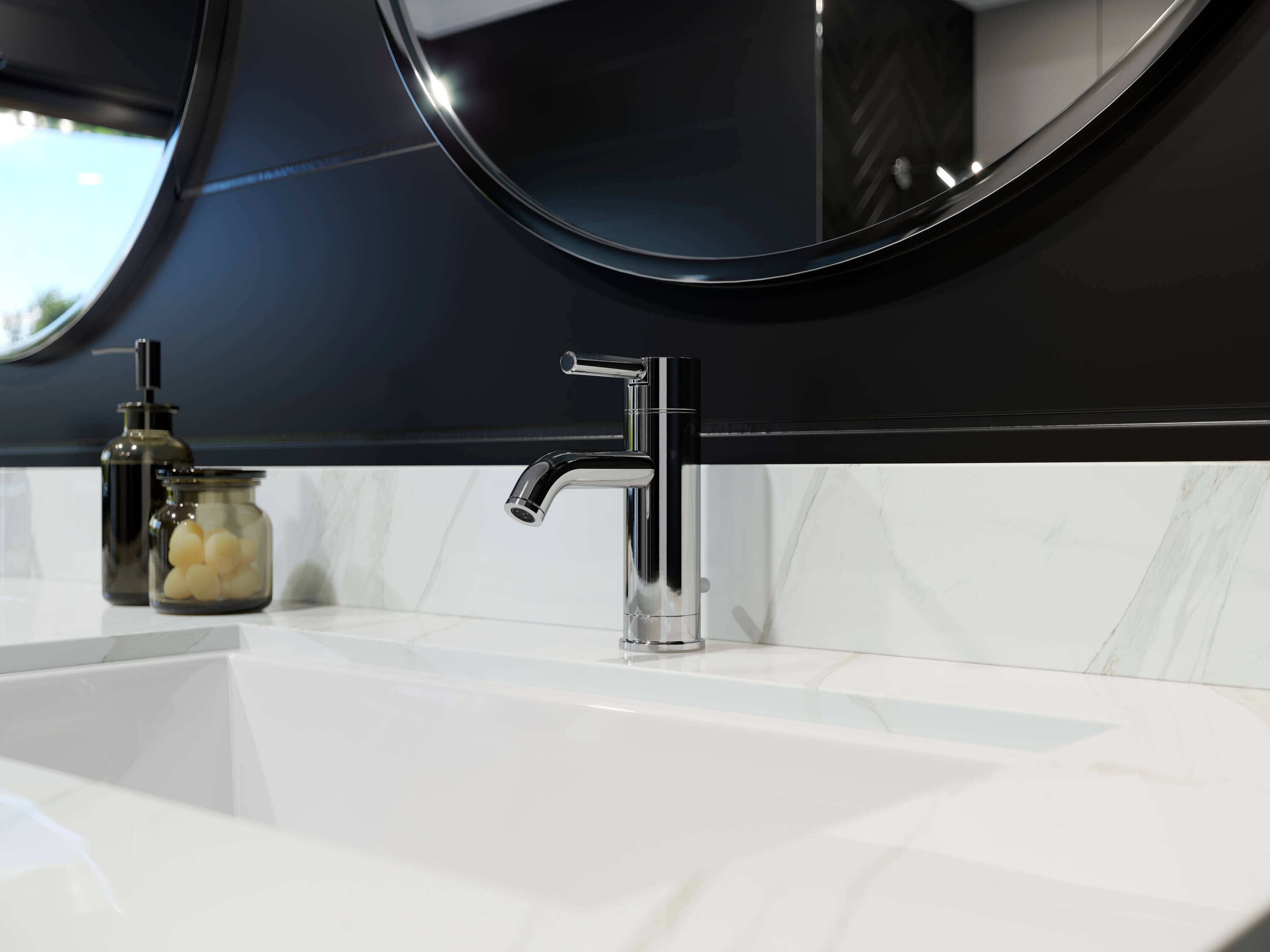Contempra Modern Polished Chrome Single Control Bathroom Faucet