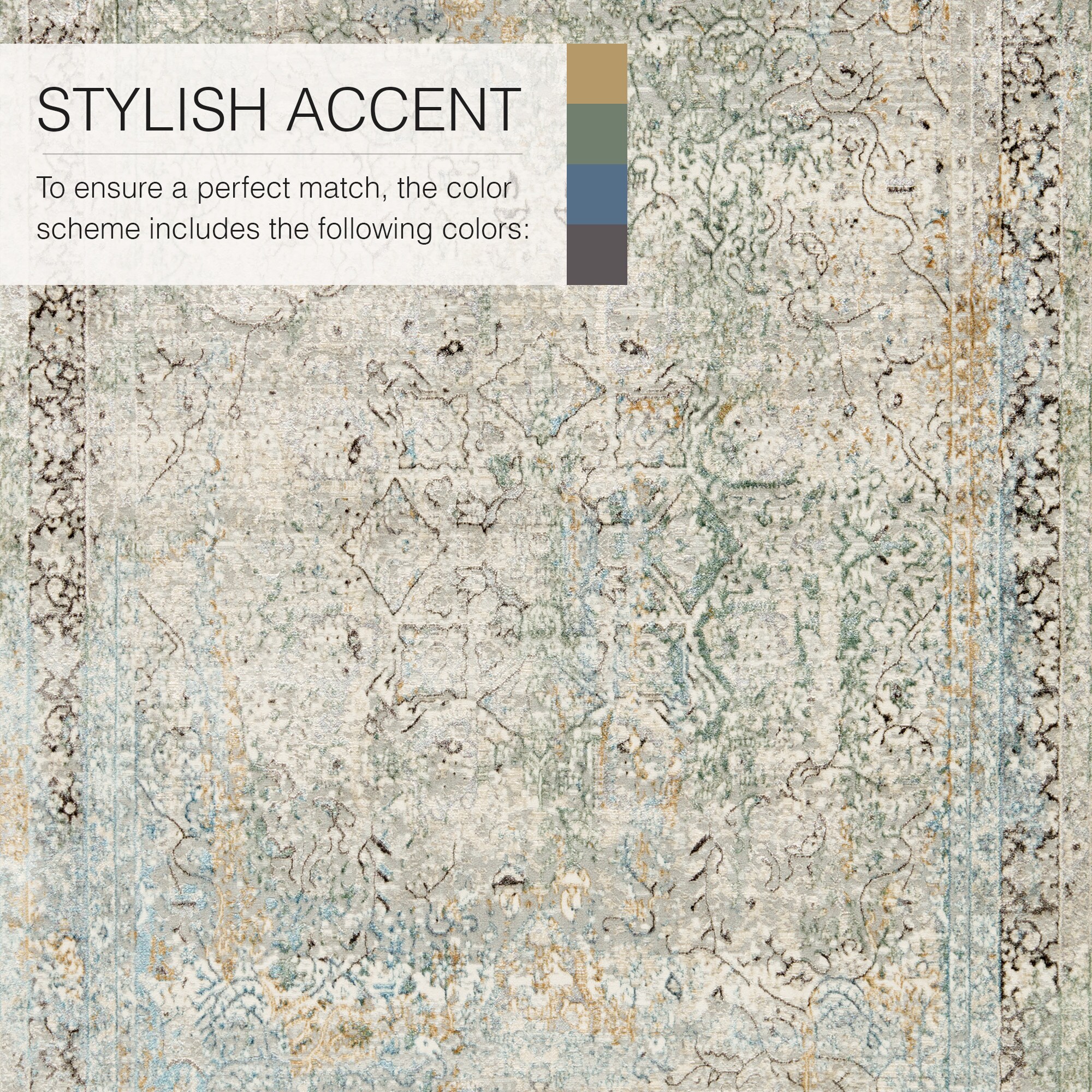 Melo Washable Gray Wool-Synthetic Blend 10' x 14' Area Rug