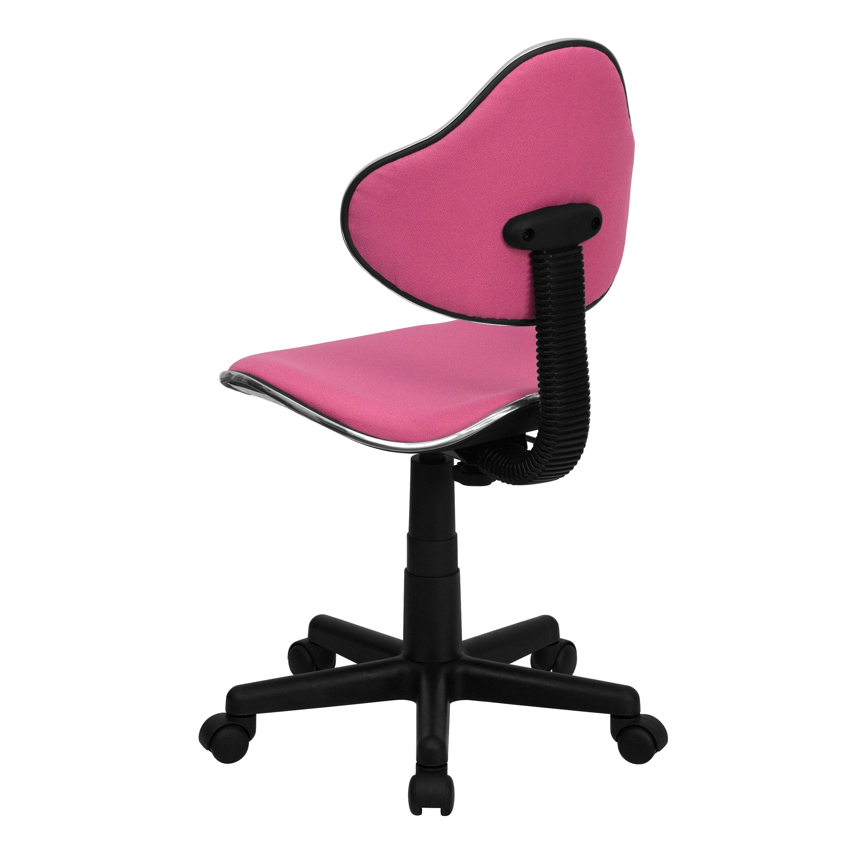 Swivel Pink Polyester Low-Back Task Chair