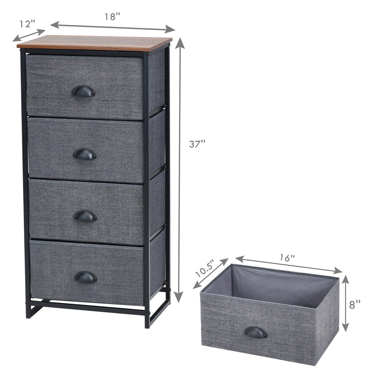 Sumyeg Dressers Black 4-Drawer Standard Dresser in the Dressers ...