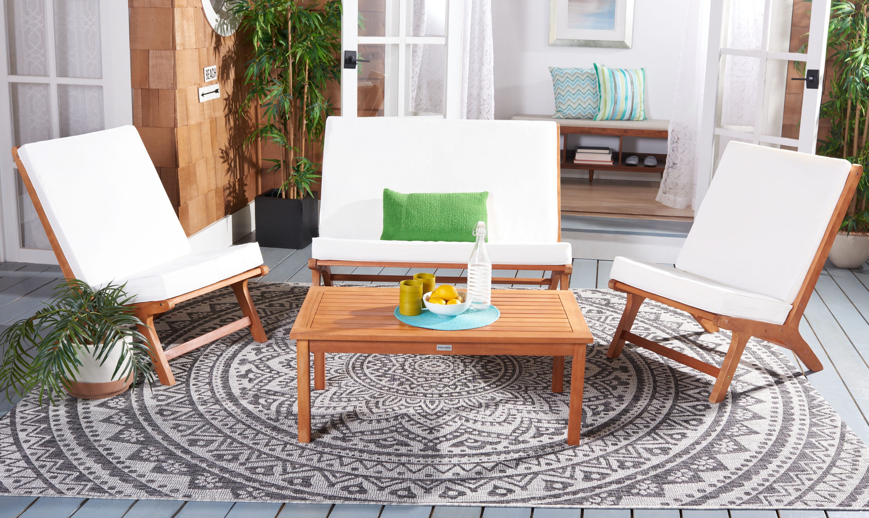 Safavieh Chaston 4 Pc Living Set/Natural/Beige