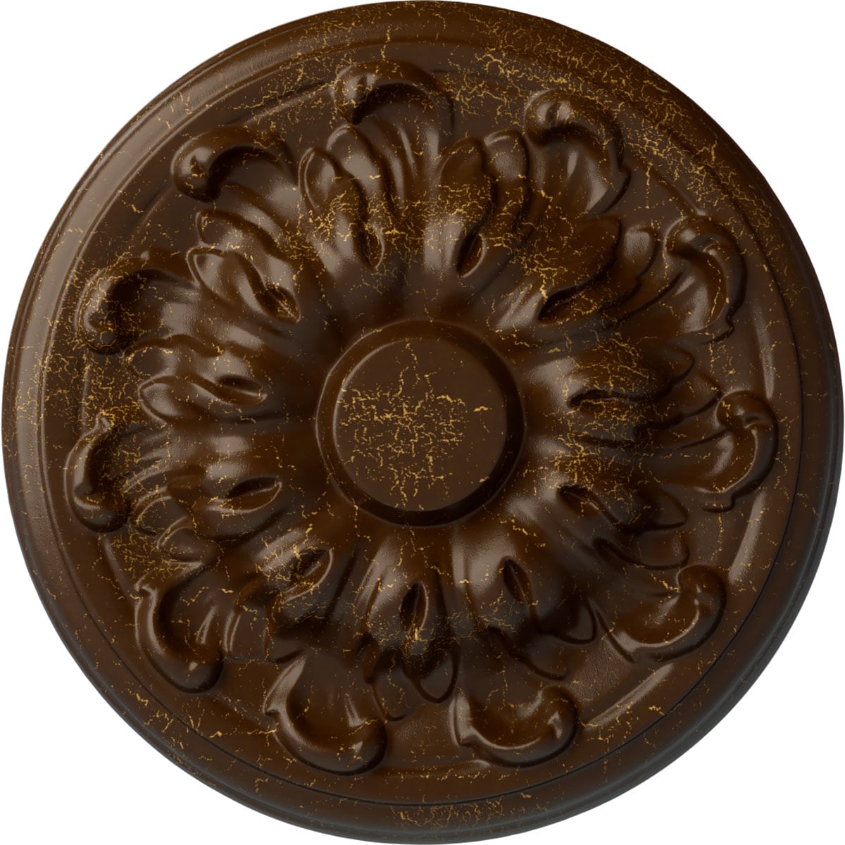 Ekena Millwork CM08MURBC Millin 7.875-in W x 7.875-in L Painted Root Beer Crackle Polyurethane Whole Ceiling Medallion