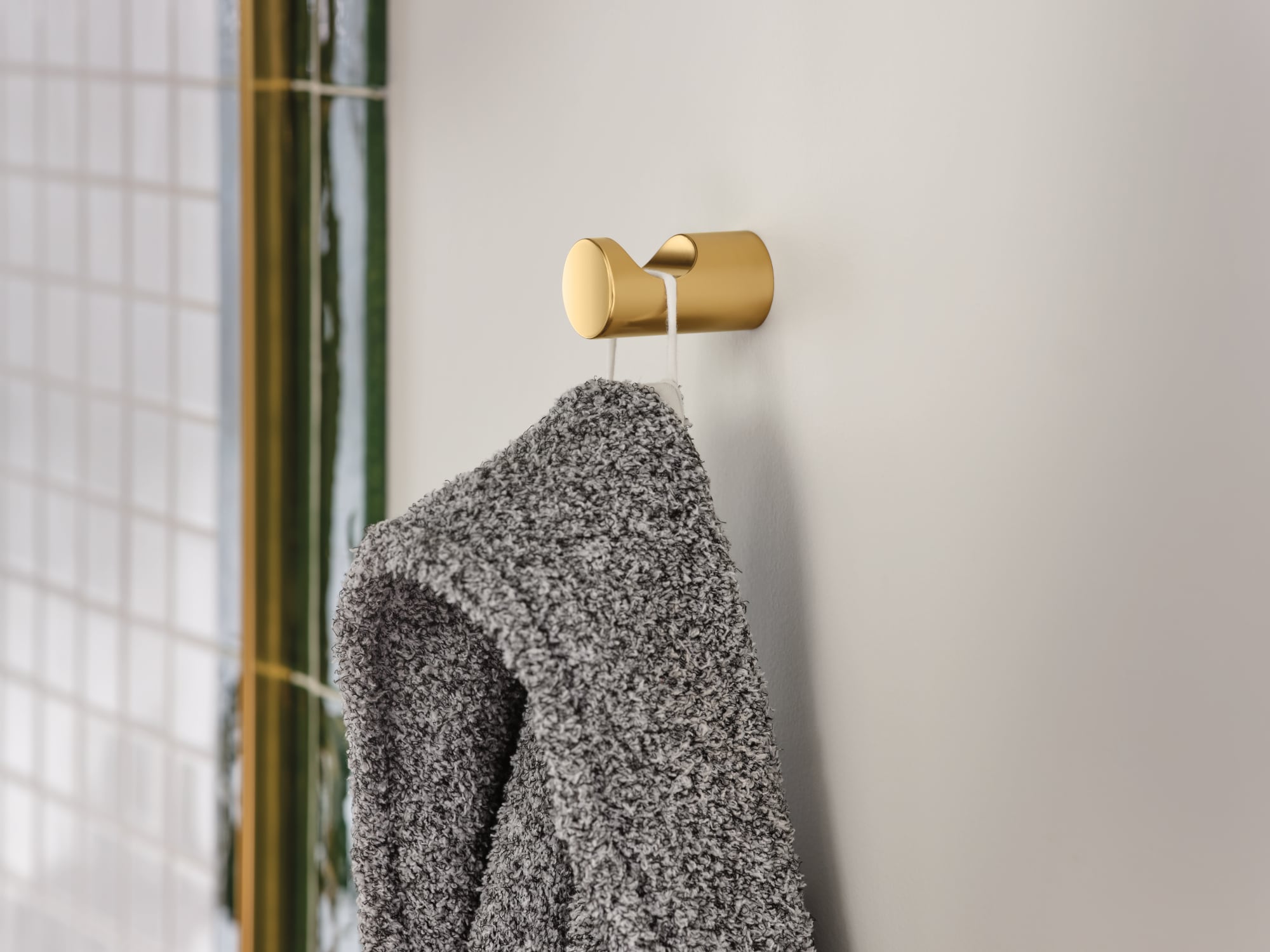 allen + roth Harlow Gold Single-Hook Wall Mount Towel Hook in the