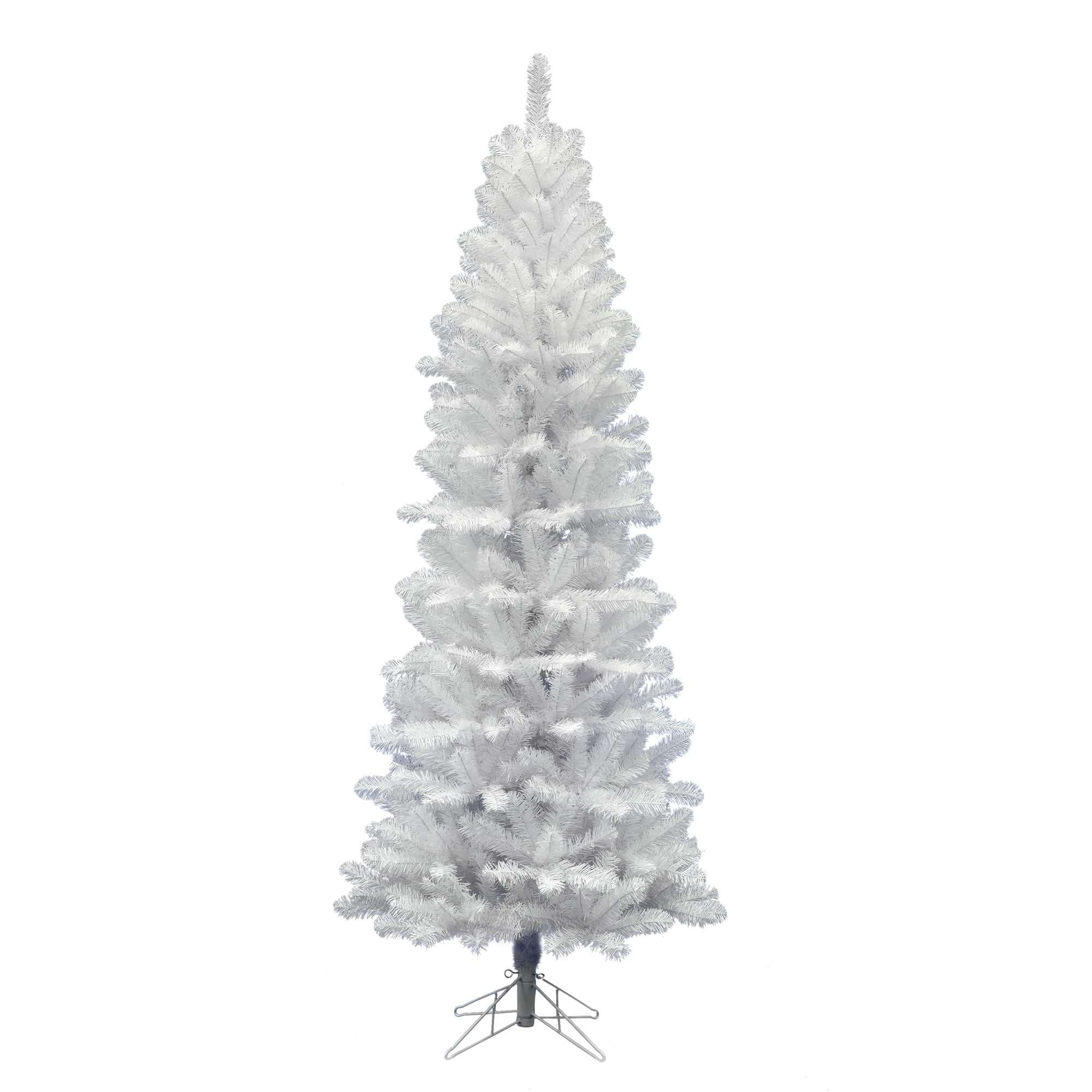 Vickerman A103275 7.5-Feet Slim White Artificial Christmas Tree