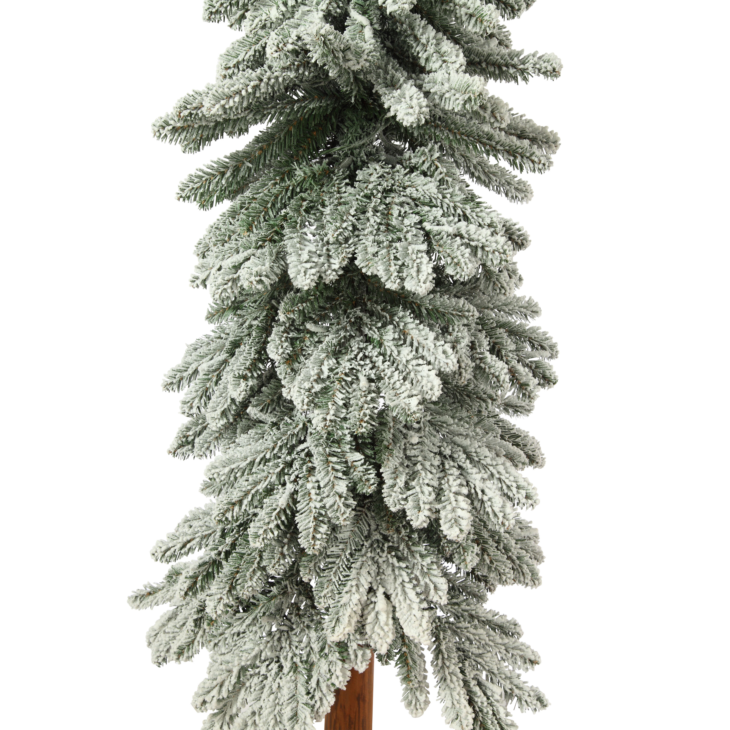 4-Foot White Flocked Slim Artificial Christmas Tree with LED Lights