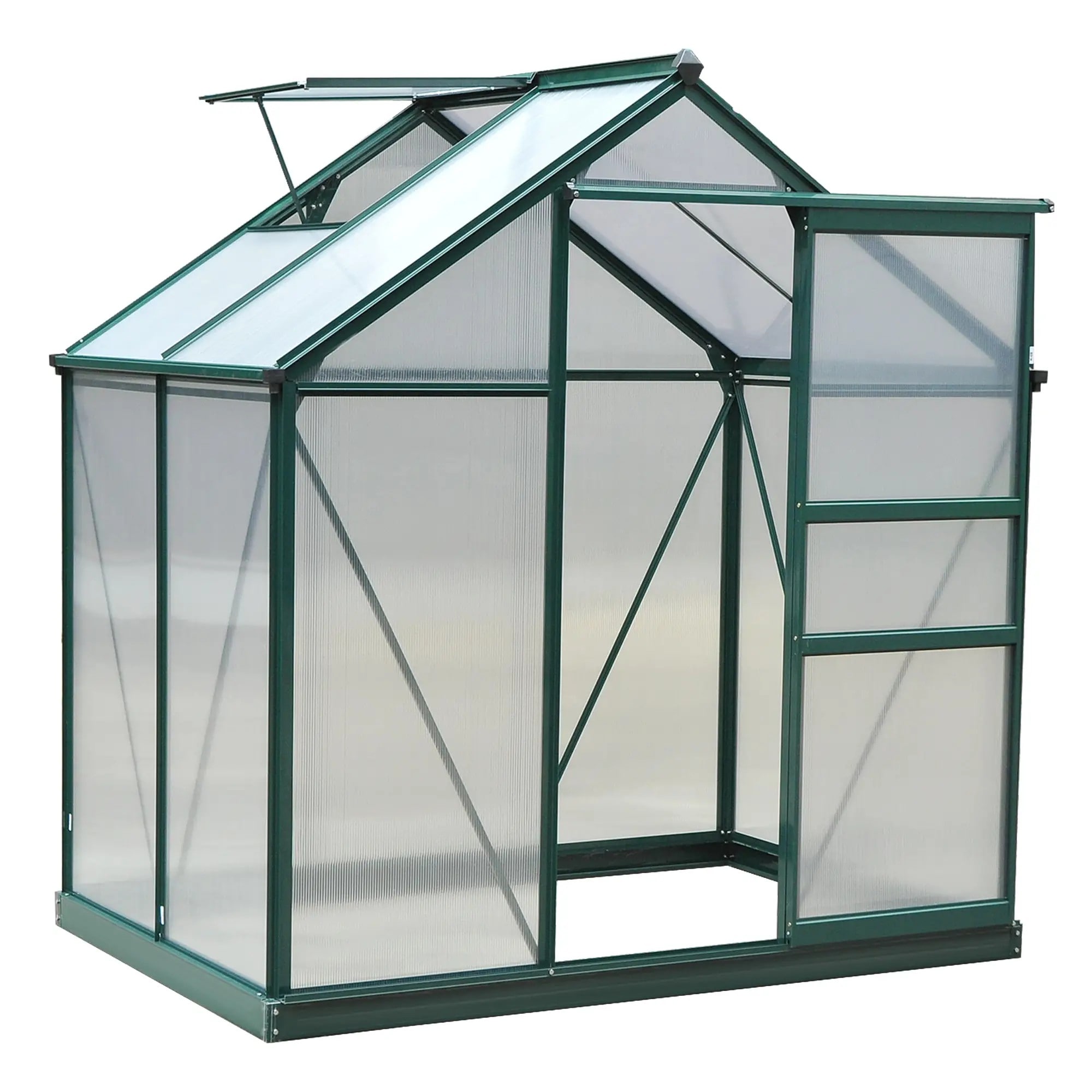 Siavonce 6.2-ft L x 4.3-ft W x 6.6-ft H Green Greenhouse Kit